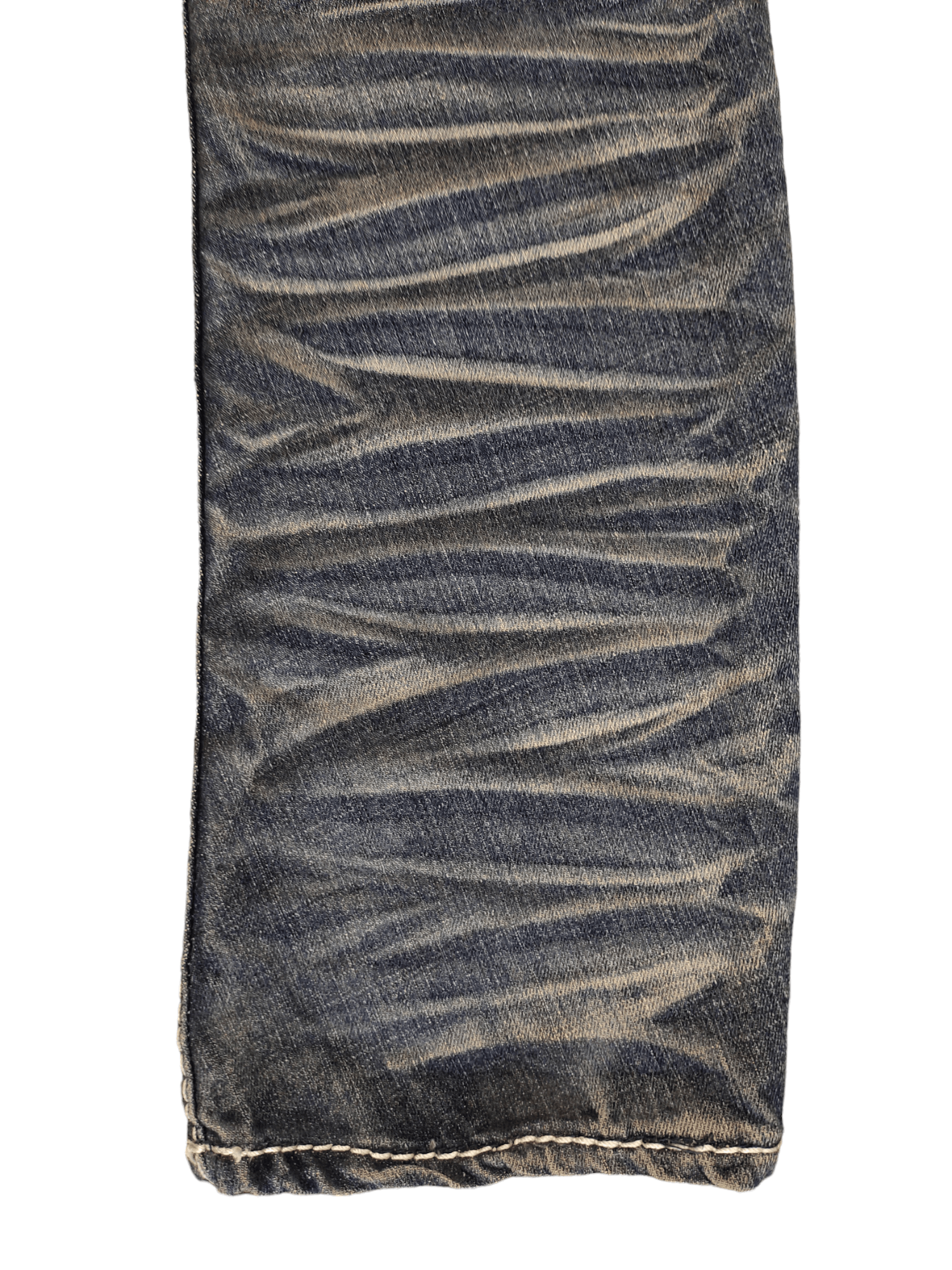 GOSTAR DE FUGA Japanese Brand Growth Amazing Washed Curved Denim Jeans Size US 31 - 14 Thumbnail