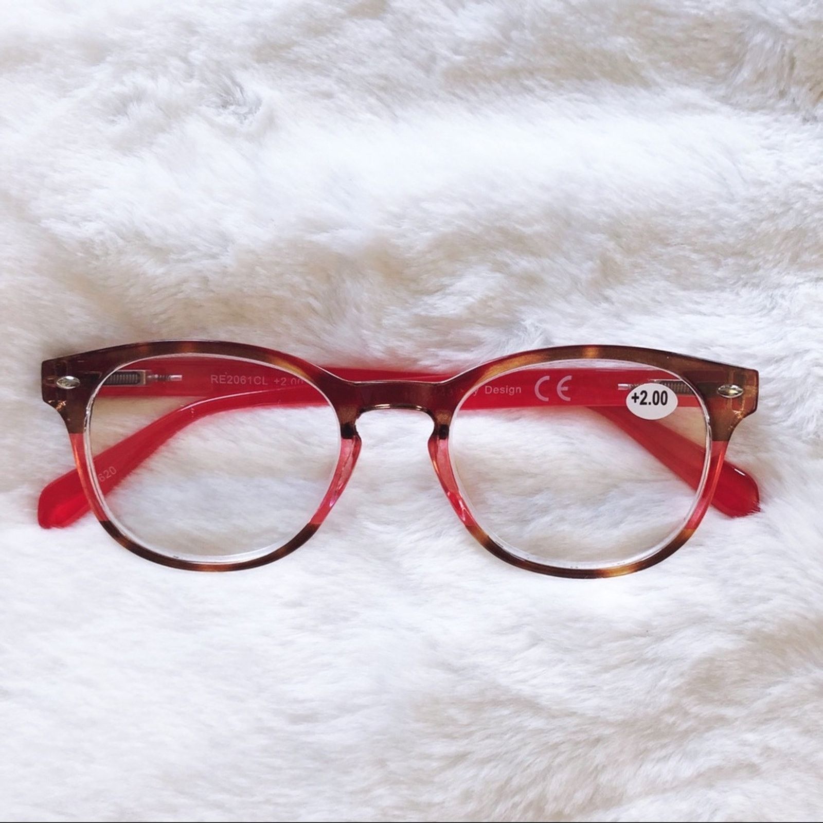 Other Hector Red & Brown Round Rim Reader Glasses Size ONE SIZE - 4 Thumbnail