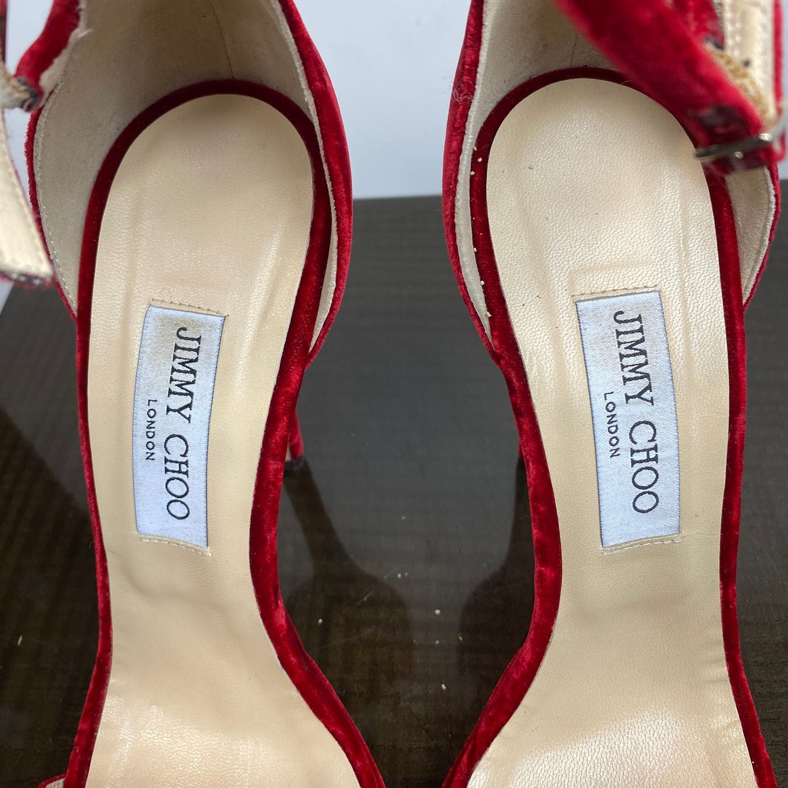 Jimmy Choo Jimmy Choo Misty Velvet Open Toe Stilettos Heels Womens 40.5 Size US 10.5 / IT 40.5 - 6 Thumbnail