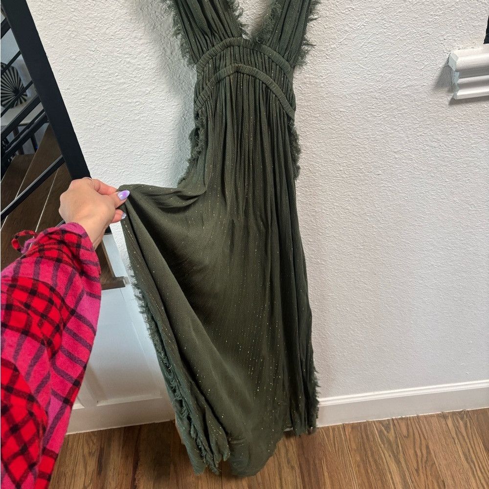 Other Boho Green and Gold Fringe Festival Dress Size S / US 4 / IT 40 - 3 Thumbnail