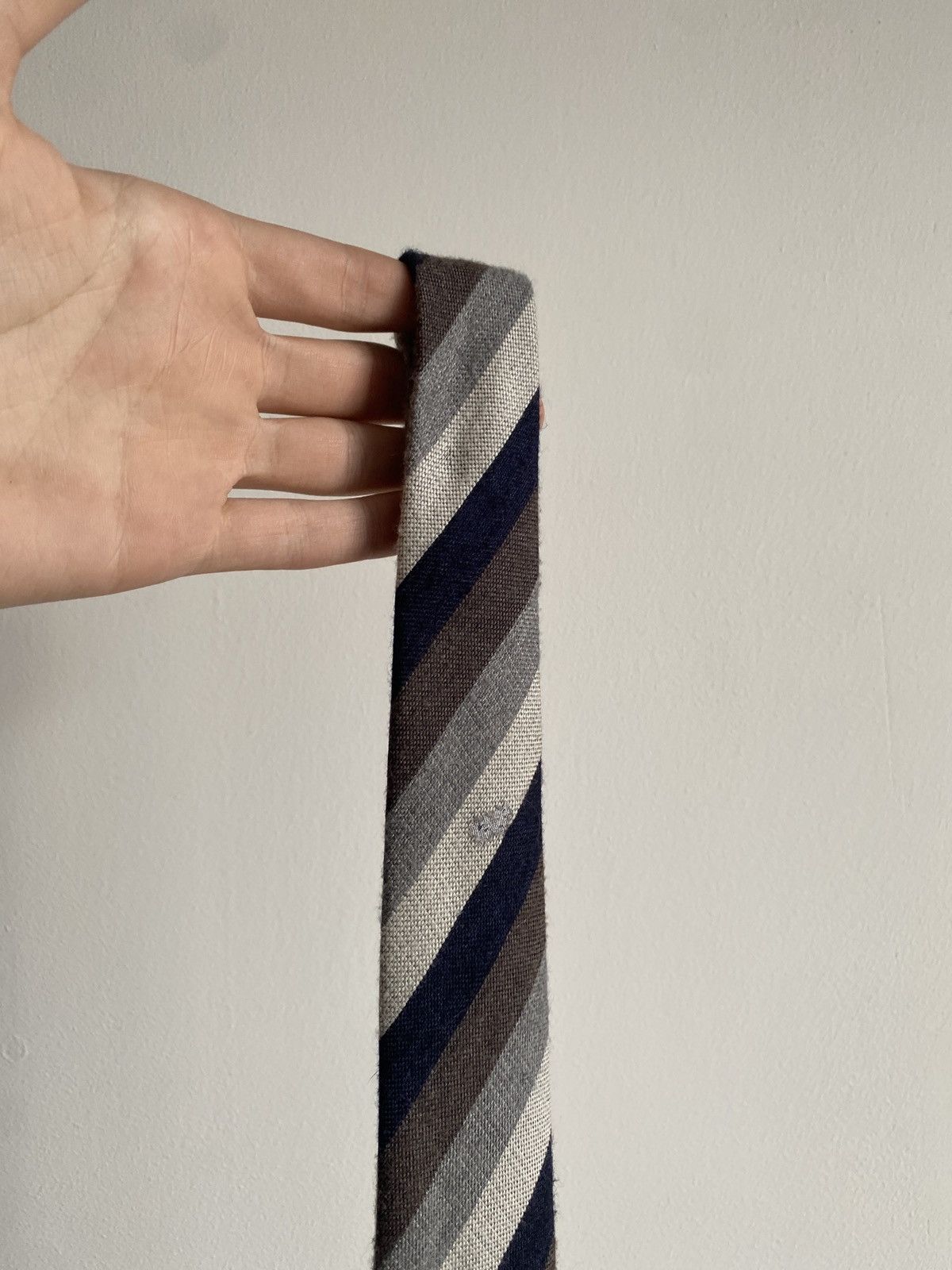 Boggi × Designer Boggi Striped Wool Silk Tie Size ONE SIZE - 8 Thumbnail
