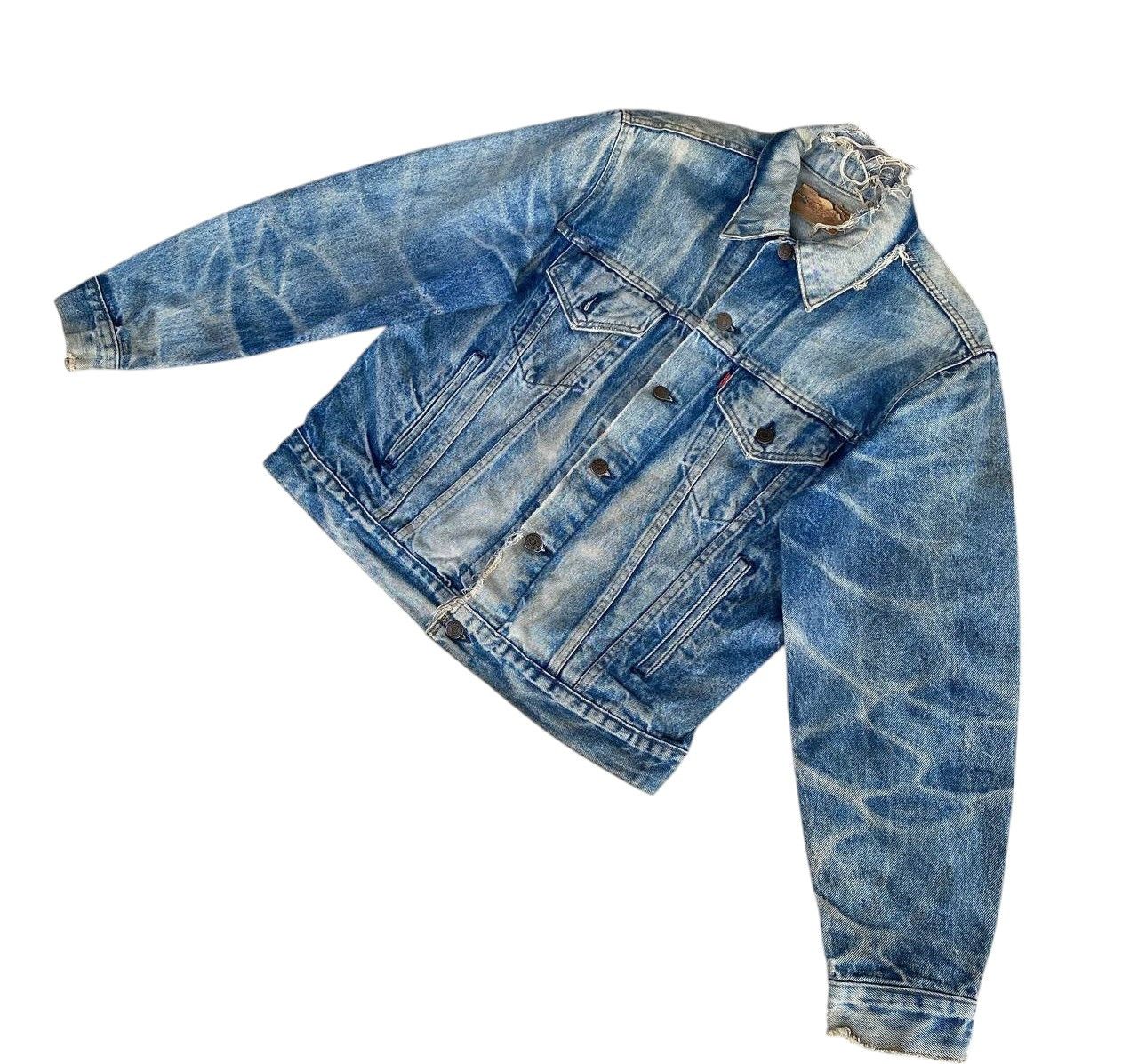 Levi's CRAZY PIECES LEVIS VINTAGE HONEYCOMBS FADED DISTRESSED DENIM Size US M / EU 48-50 / 2 - 14 Thumbnail