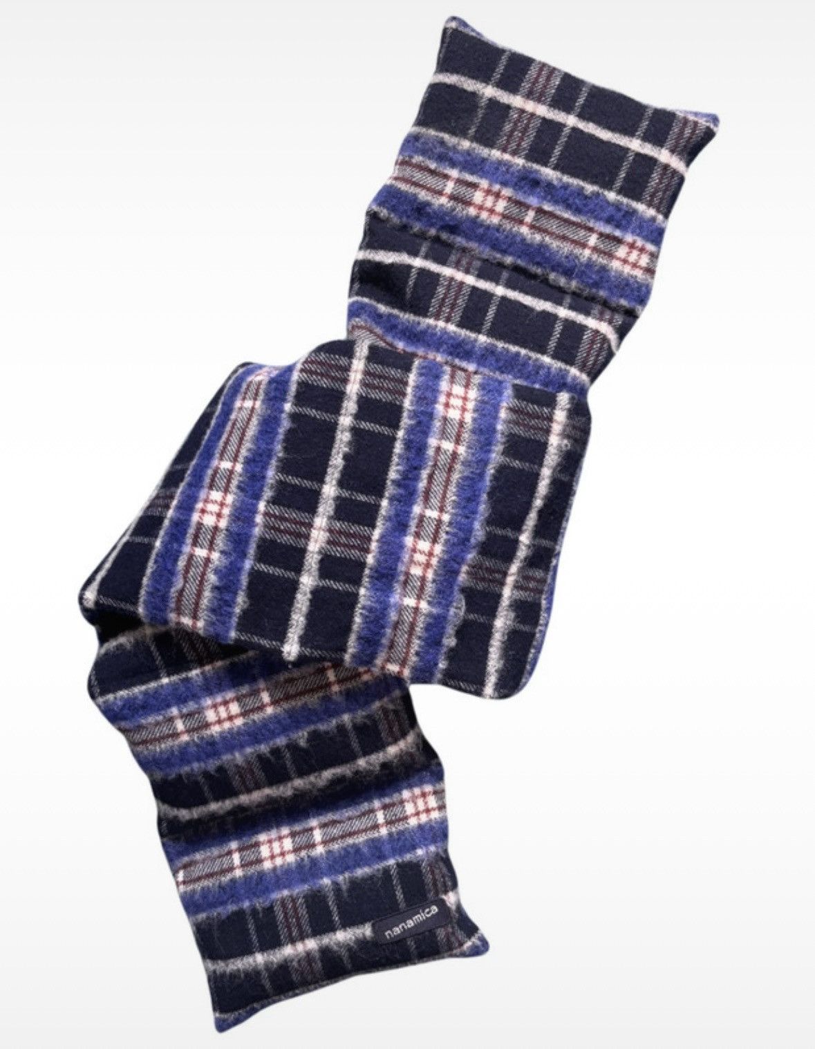 Nanamica Nanamica Blue Down Wool Check Muffler Scarf Size ONE SIZE - 1 Thumbnail