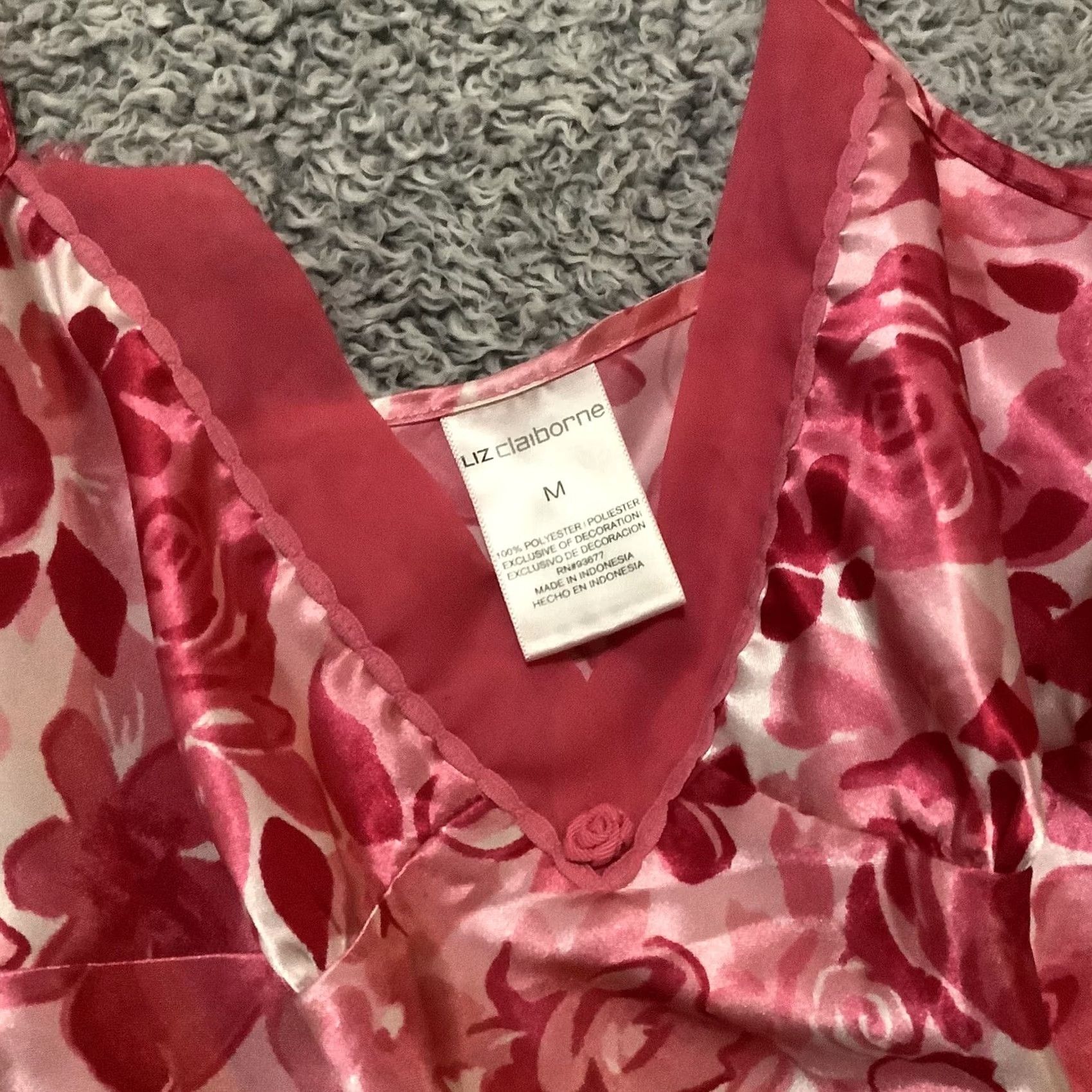 Liz Claiborne Liz Claiborne Pink Floral Satin Nightgown Lingerie Camisole M Womens Adjustable Strap Satin Vintage No Size ONE SIZE - 3 Thumbnail