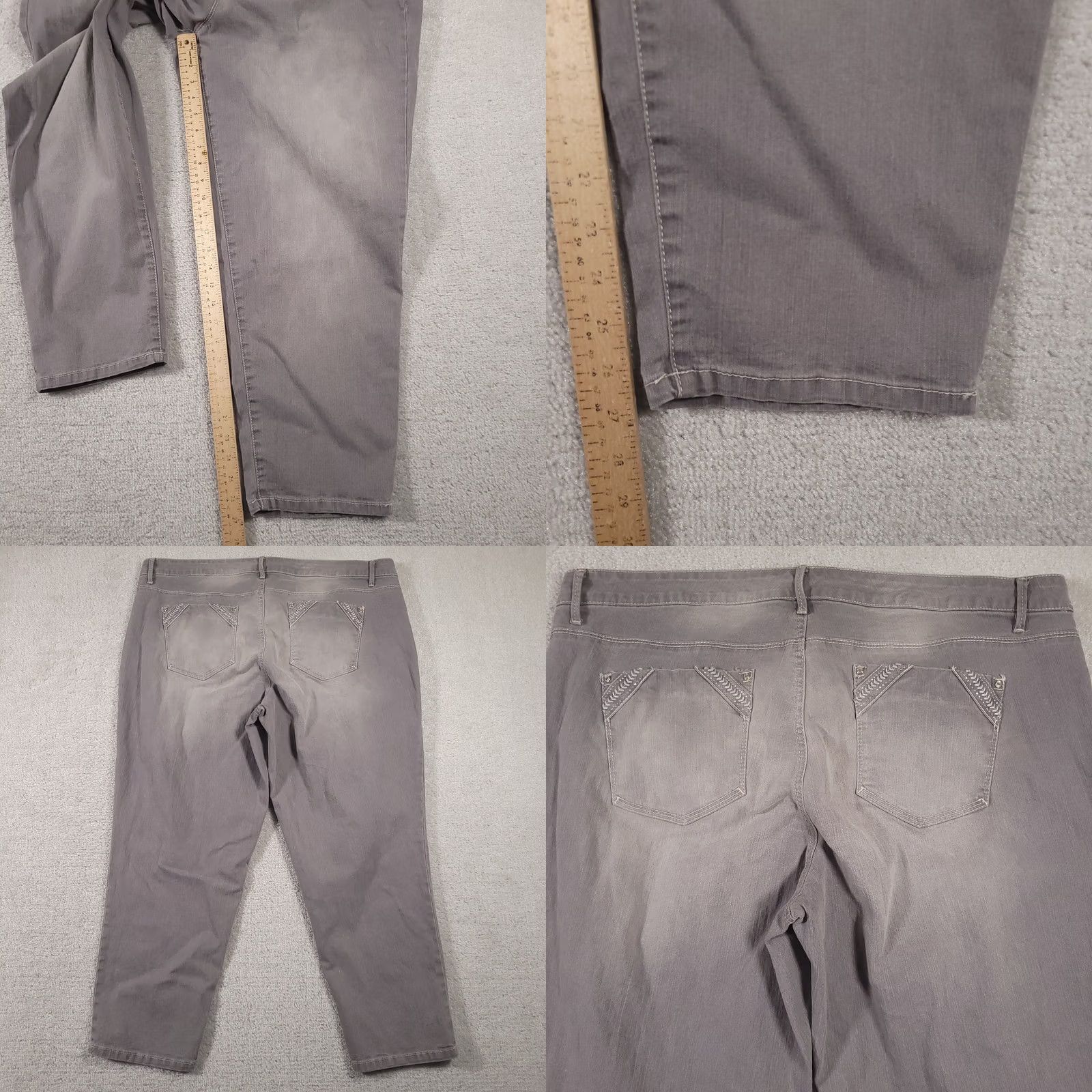 Gloria Vanderbilt Gloria Vanderbilt All Around Slimming Effect Crop Jeans Women's 18W Gray Stretch Denim Cropped 27 In Inseam Womens Size 40" / US 18 - 8 Thumbnail