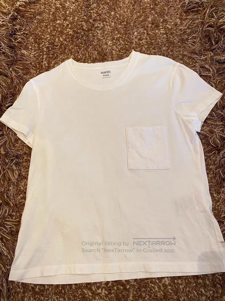 Hermes Hermes Embroidered T-shirt short sleeve top Size XS / US 0-2 / IT 36-38 - 2 Thumbnail