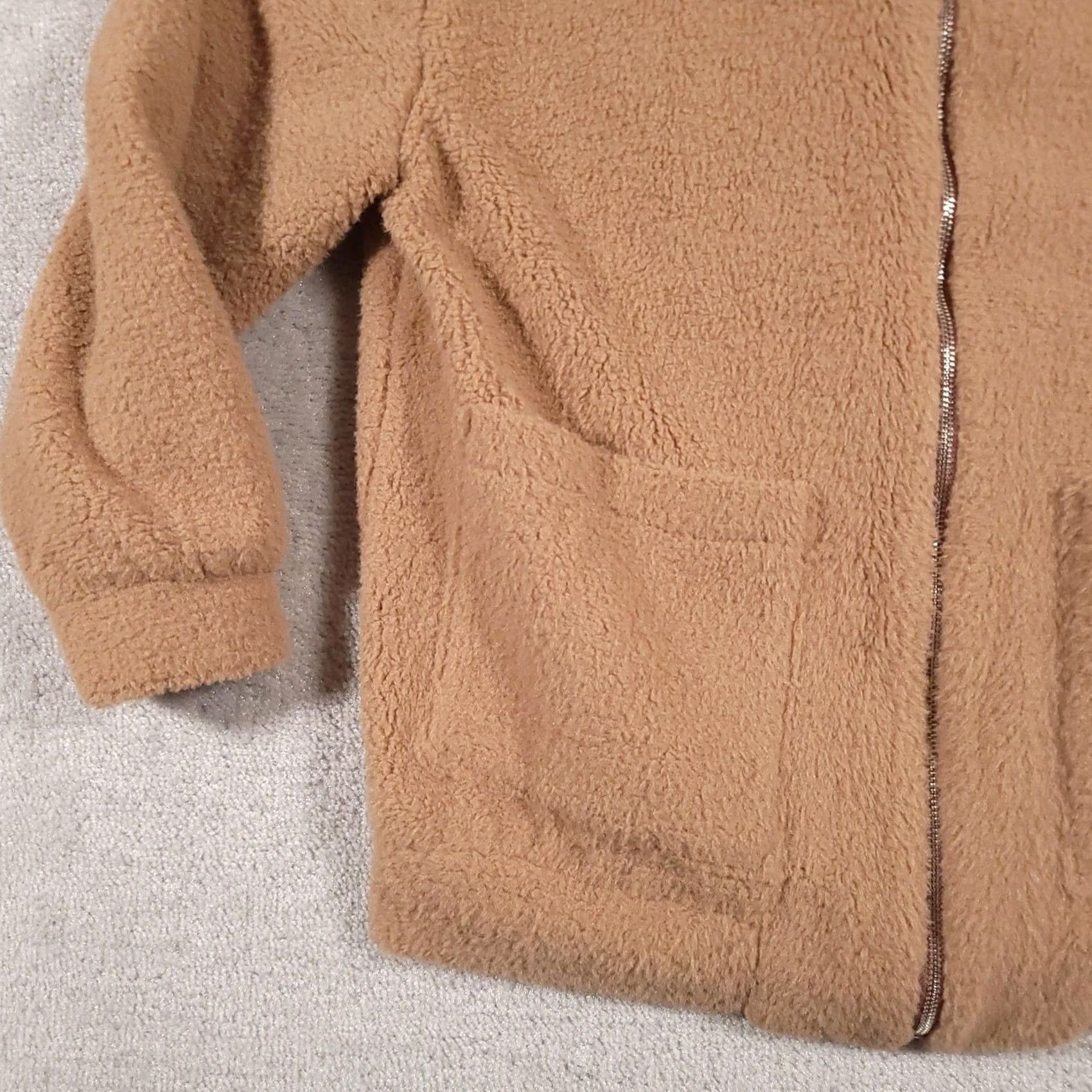 Vintage VINTAGE Entro Jacket Womens S Brown Sherpa Fleece Full Zip Pockets Cozy Size S / US 4 / IT 40 - 3 Thumbnail