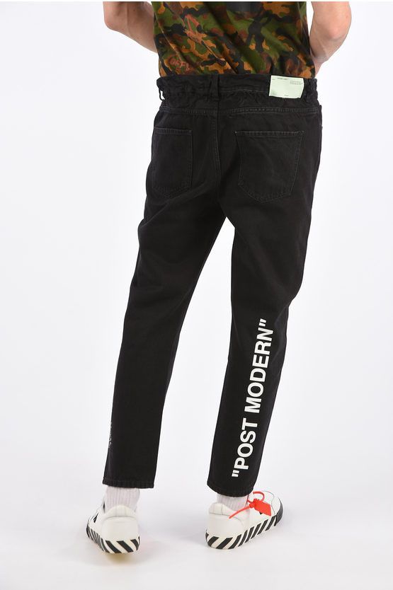 Off-White o1y0225 Logo Denim Pant in Black Size US 33 - 4 Thumbnail