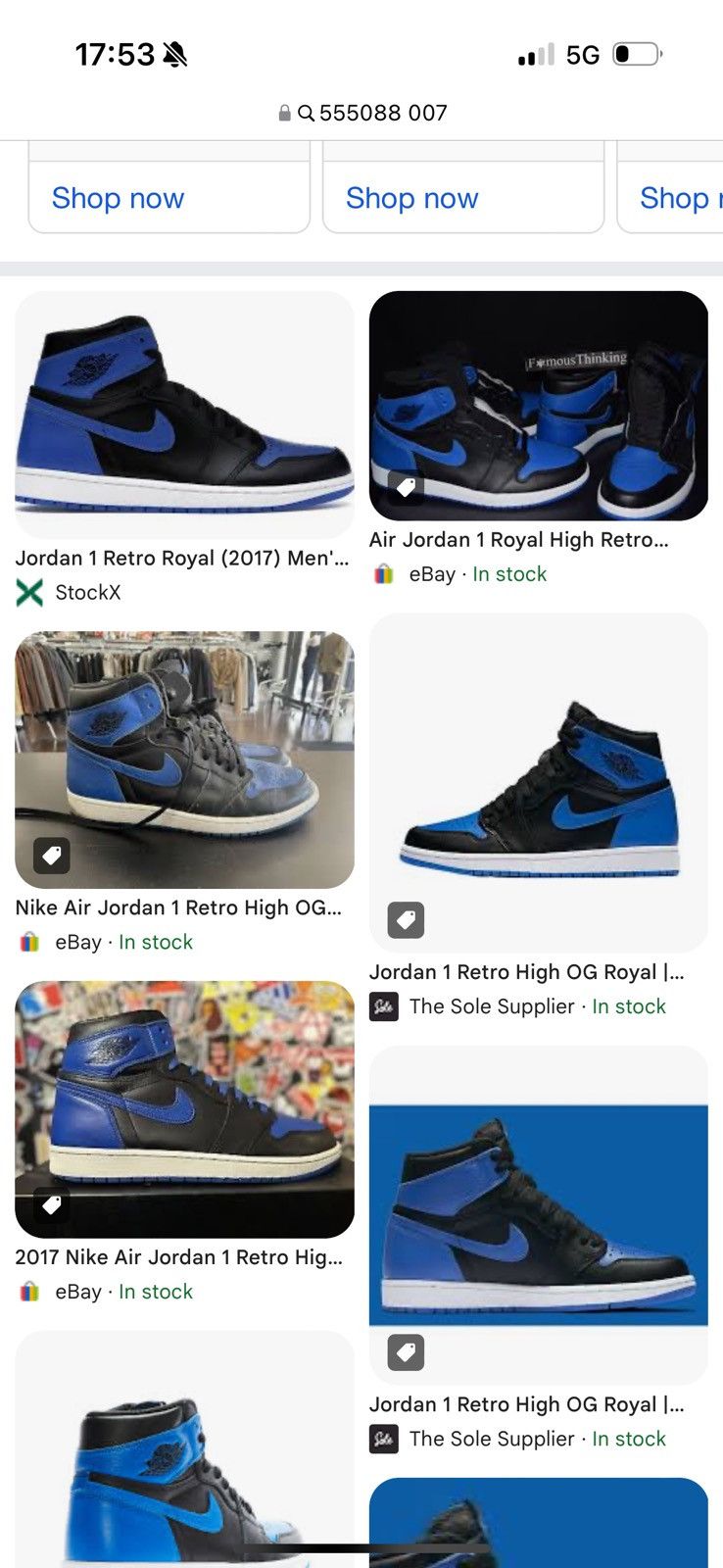 Nike NIKE AIR Jordan 1 Retro Royal size US8 / UK7 used condition Size US 8 / EU 41 - 22 Thumbnail