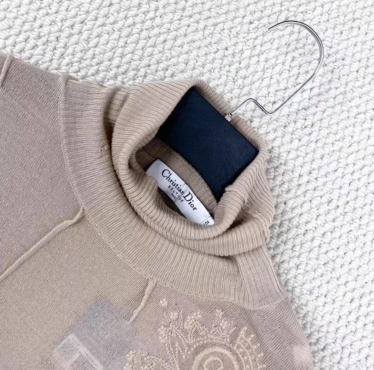 Dior Dior Runway Cashmere Embroidered CD Turtleneck Sweater 38 Size XL / US 12-14 / IT 48-50 - 3 Thumbnail