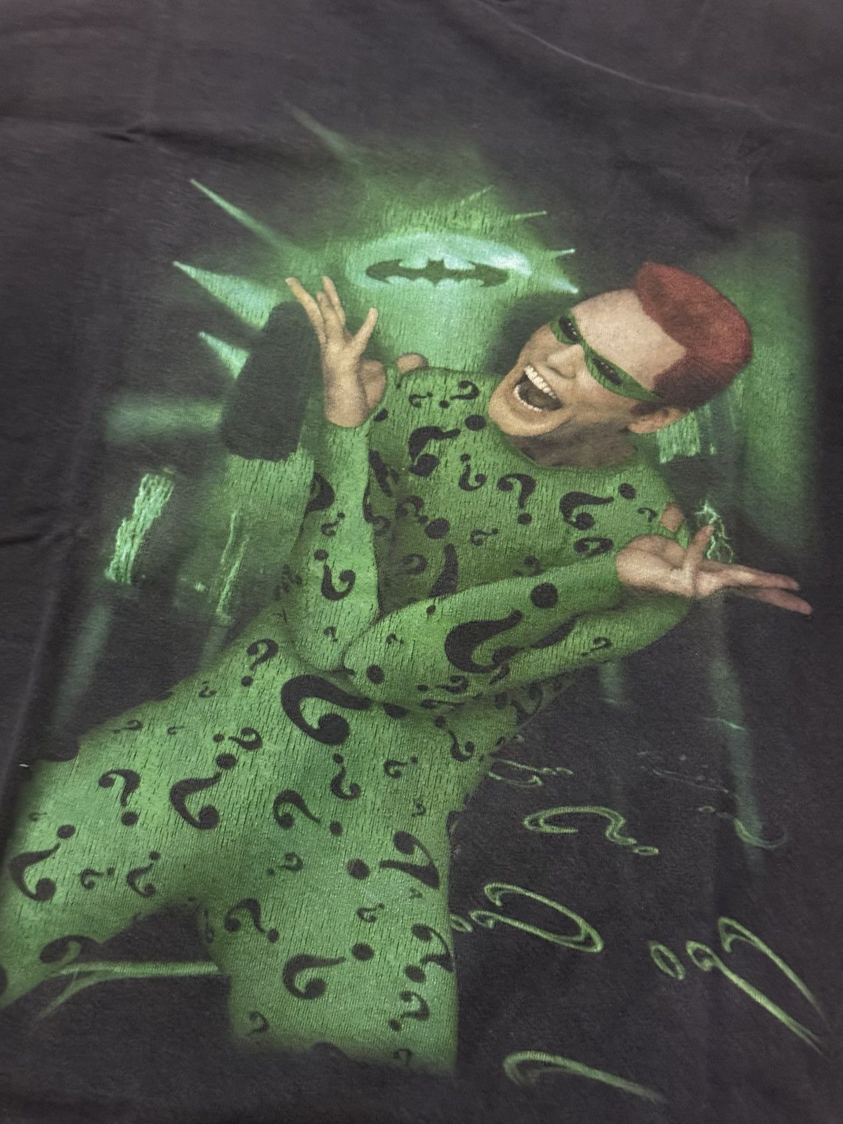 Vintage Faded Distressed Vintage 90s Batman The Riddler T-Shirt Size US L / EU 52-54 / 3 - 2 Thumbnail