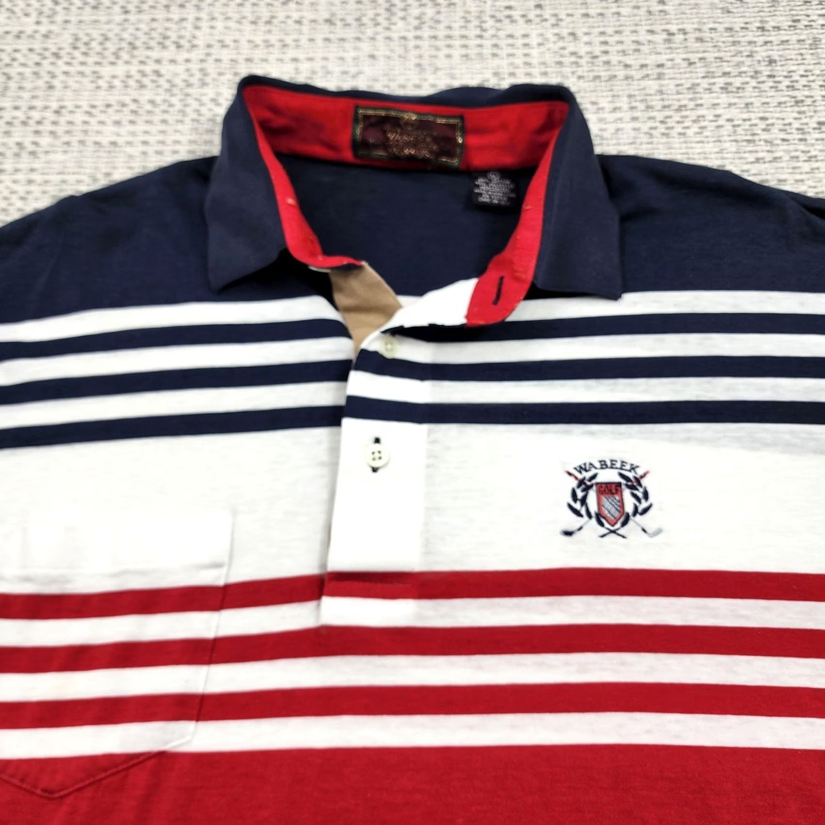 Vintage VINTAGE Wabeek Golf Club Polo Shirt Mens XL Striped Embroidered Golf Preppy Size US XL / EU 56 / 4 - 4 Thumbnail
