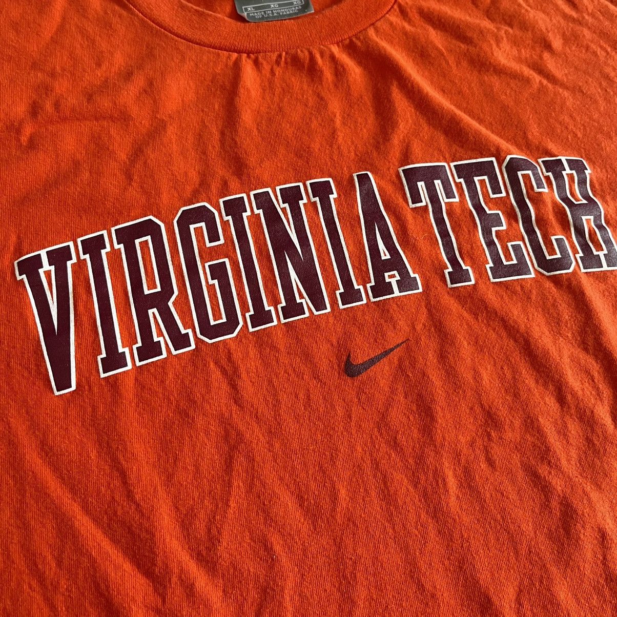 Nike Vintage Y2K Nike Virginia Tech Center Swoosh Logo Tee Shirt Size US XL / EU 56 / 4 - 3 Thumbnail