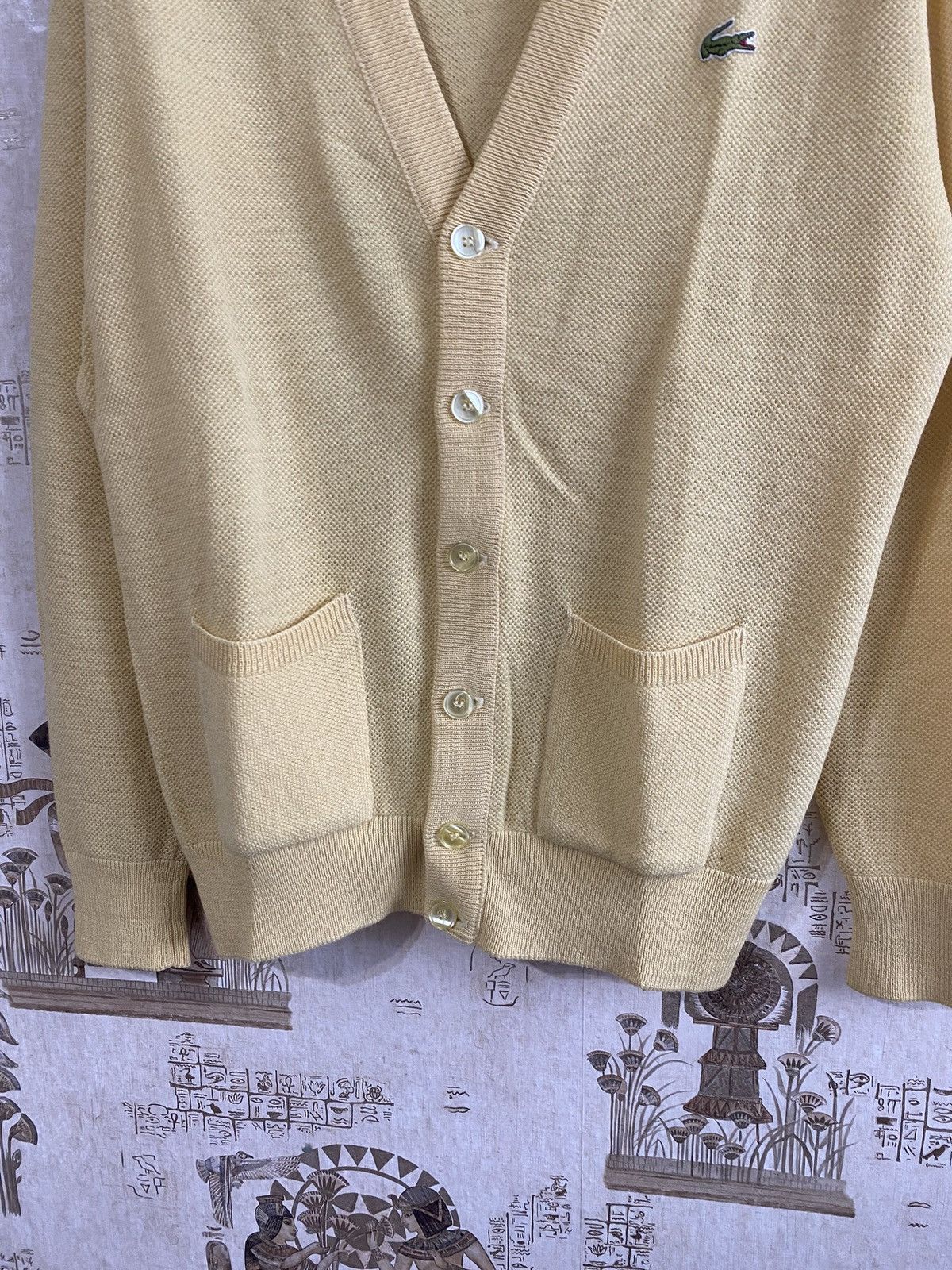 Lacoste × Vintage Vintage Lacoste Chemise Yellow Cardigan Button Up Sweater Size US L / EU 52-54 / 3 - 6 Thumbnail