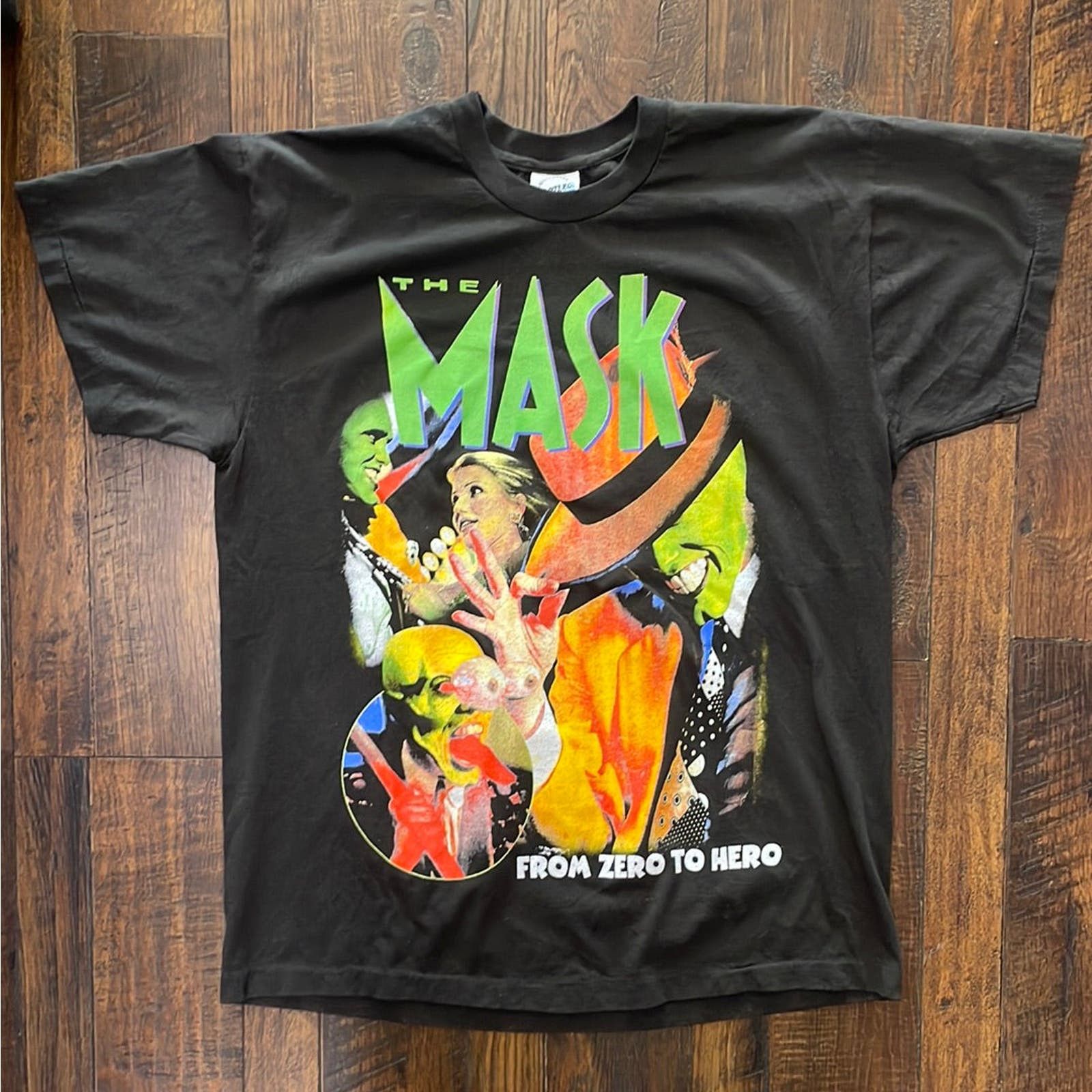 image of Vintage The Mask Movie Bootleg Tee XL in Black, Men's