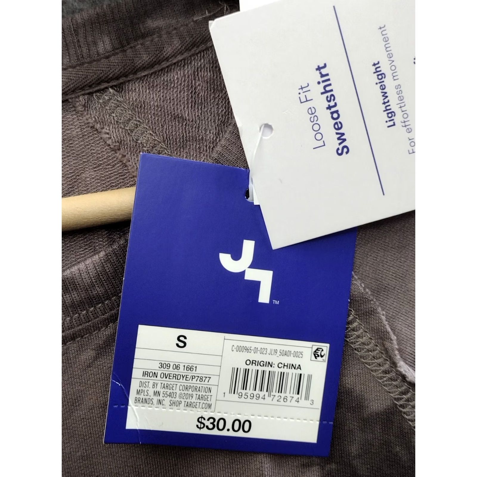 Vintage JoyLab Women's Pullover Sweatshirt Shirt Raglan Long Sleeve Iron Overdye Heathered Crew Neck Easy Care Thumb Holes XS S? Size S / US 4 / IT 40 - 6 Thumbnail