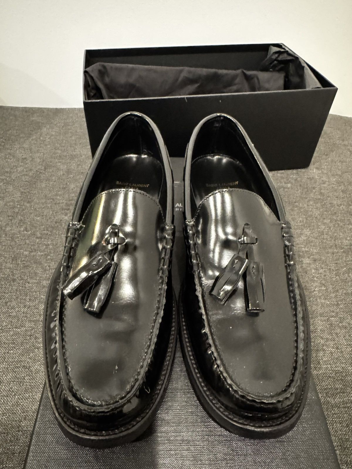 Saint Laurent Paris Saint Laurent Black Tassle Moccasters Size US 8 / EU 41 - 10 Thumbnail