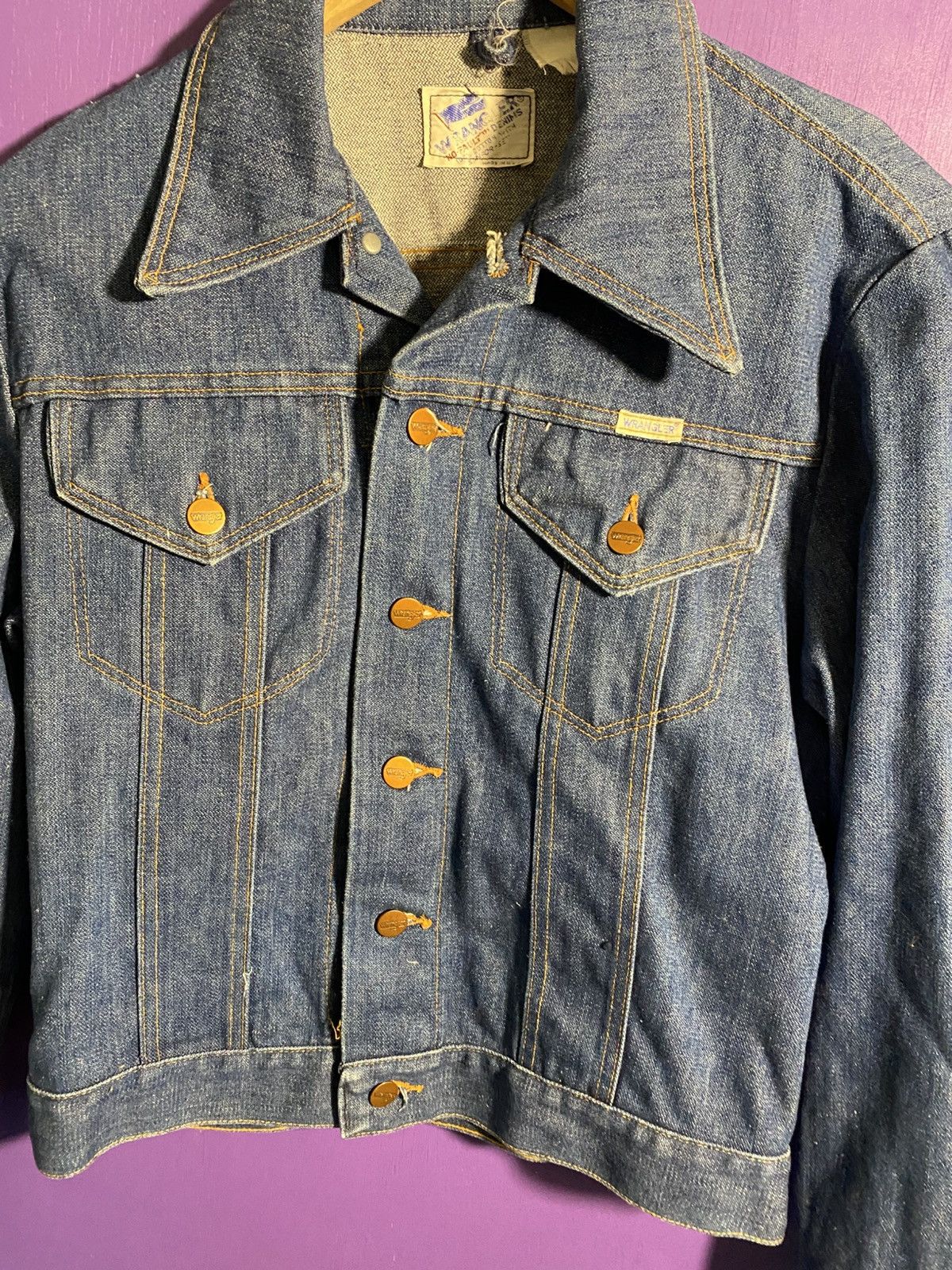 Wrangler Vintage 70s Wrangler dark western denim jacket Size US S / EU 44-46 / 1 - 3 Thumbnail
