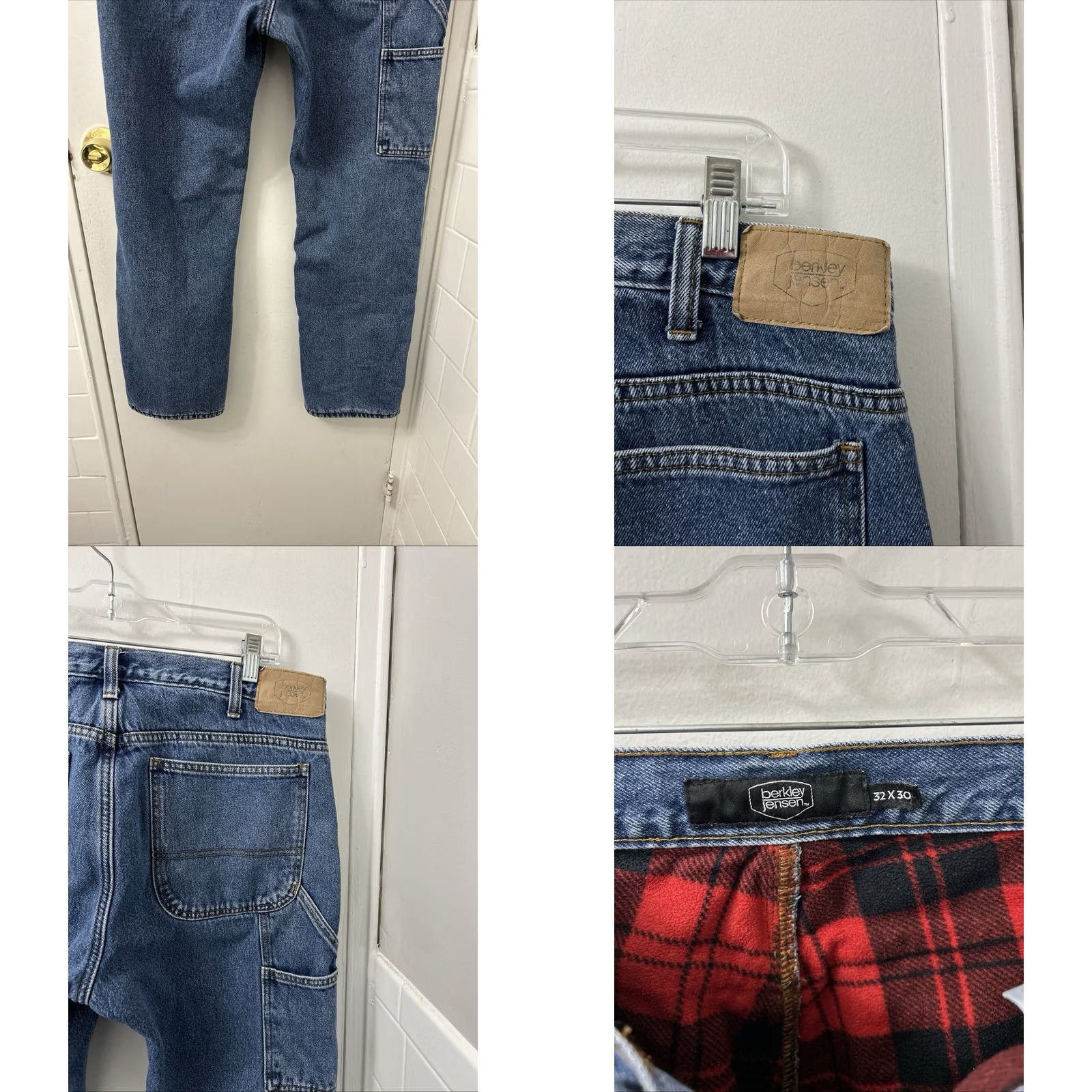 Denime Berkley Jensen Jeans Strai ght Leg Flannel Lined Denim Mens 32x30 Blue YKK Pocket 5-Pocket Size US 32 / EU 48 - 8 Thumbnail