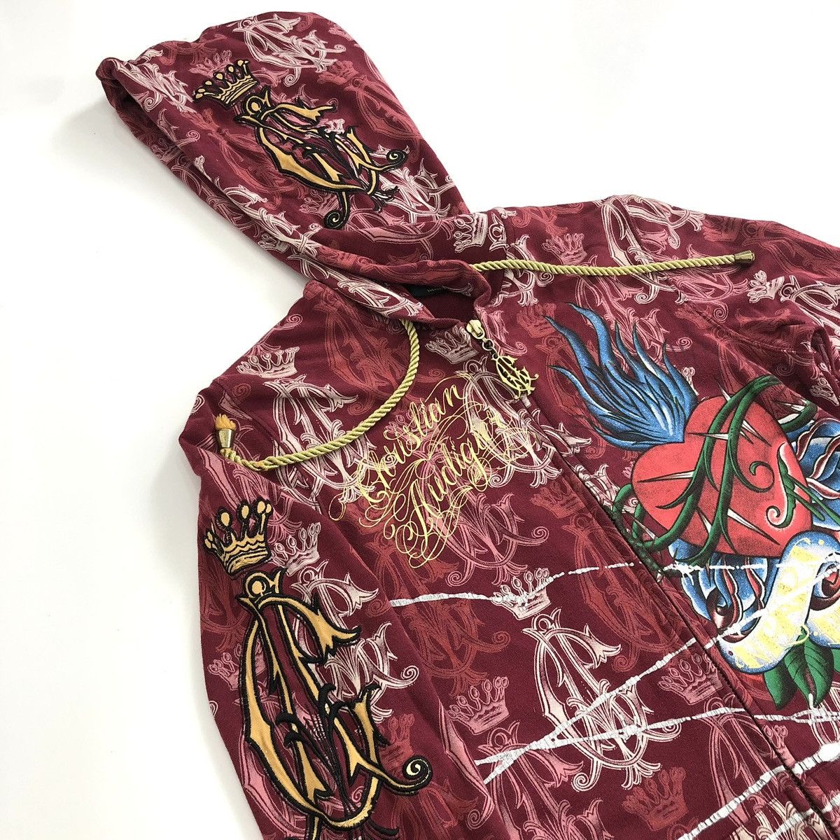 Ed Hardy 2000s Christian Audigier Ed Hardy Grunge Women Zip Hoodie Size US S / EU 44-46 / 1 - 4 Thumbnail