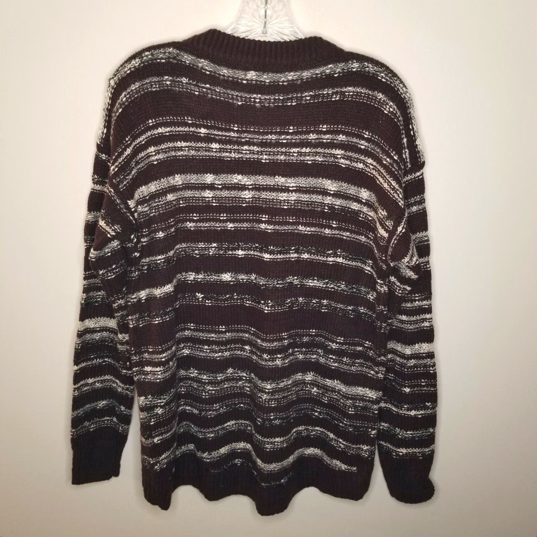 Calvin Klein Calvin Klein Womens Striped Long Sleeve Sweater Burgundy White Size M - Pullover - Red - Knit Size M / US 6-8 / IT 42-44 - 4 Thumbnail