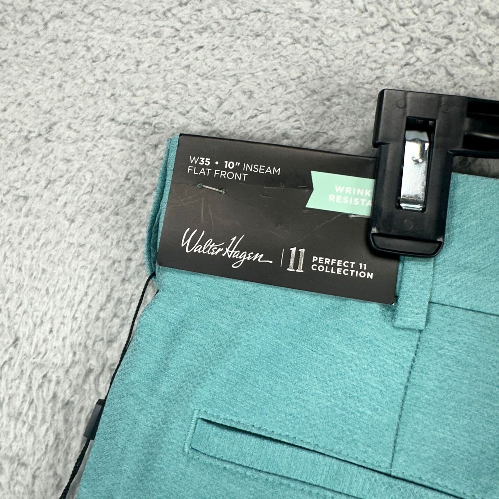 Vintage Walter Hagen Mens Chino Golf Shorts 35 Light Blue Flat Front Pocket Stretch NEW Size US 35 - 6 Thumbnail