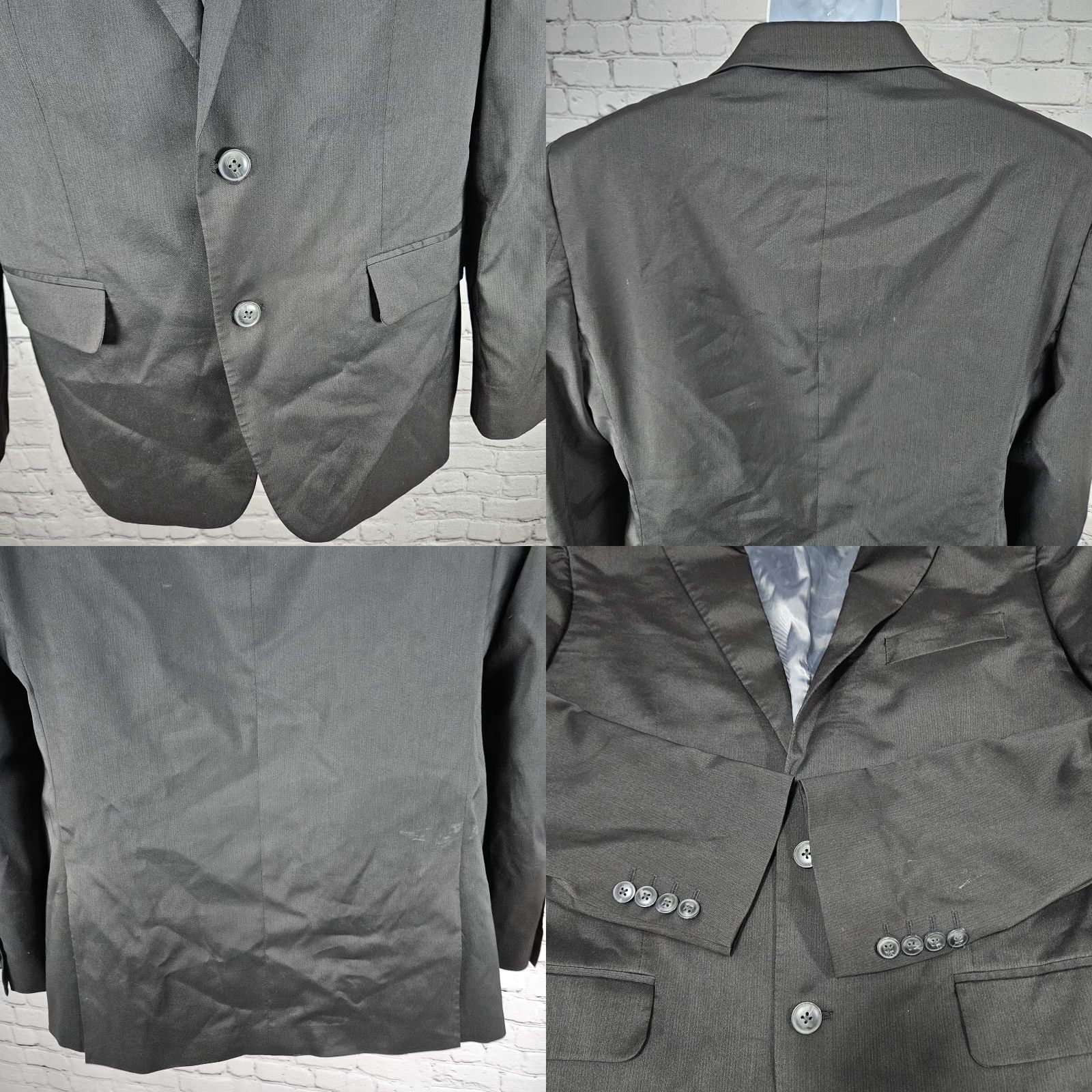 Haggar VINTAGE Haggar Black Slim Fit Travel Performance 2 Button Vented Blazer Sport Coat 42R Size 42R - 9 Thumbnail