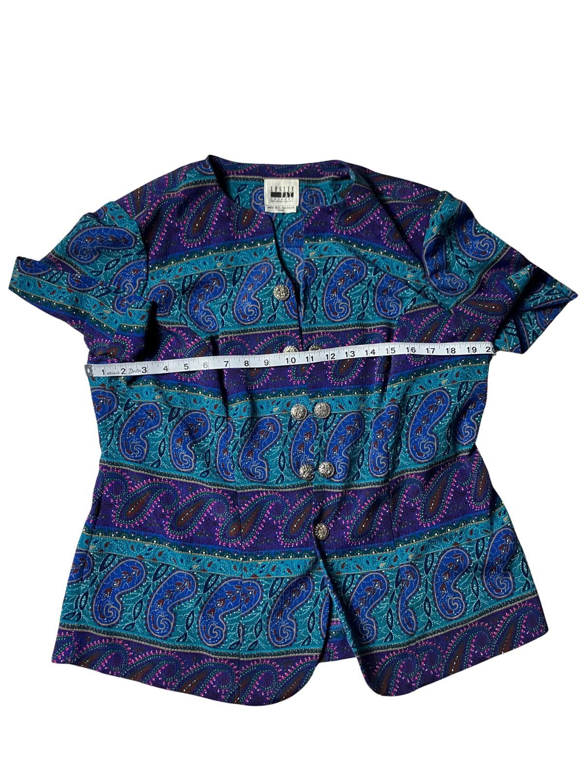Other Leslie Fay Paisley Skirt Suit Set Petite 14WP Vintage Size XL / US 12-14 / IT 48-50 - 5 Thumbnail