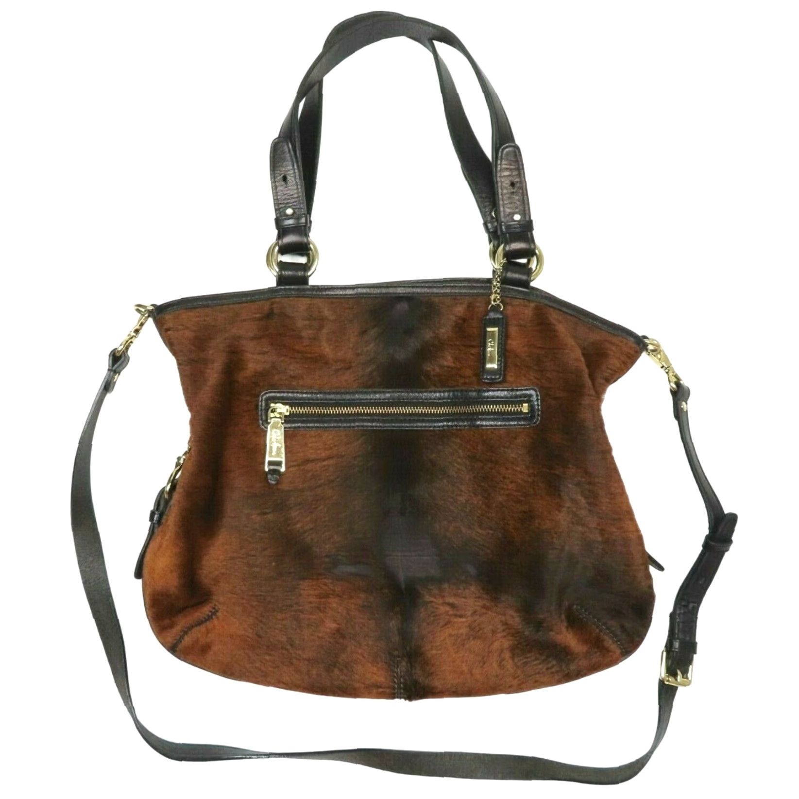 Cole Haan VINTAGE Cole Haan Tantivy Chestnut Brown Haircalf Cowhide Shoulder Bag Purse Handbag Size ONE SIZE - 2 Thumbnail