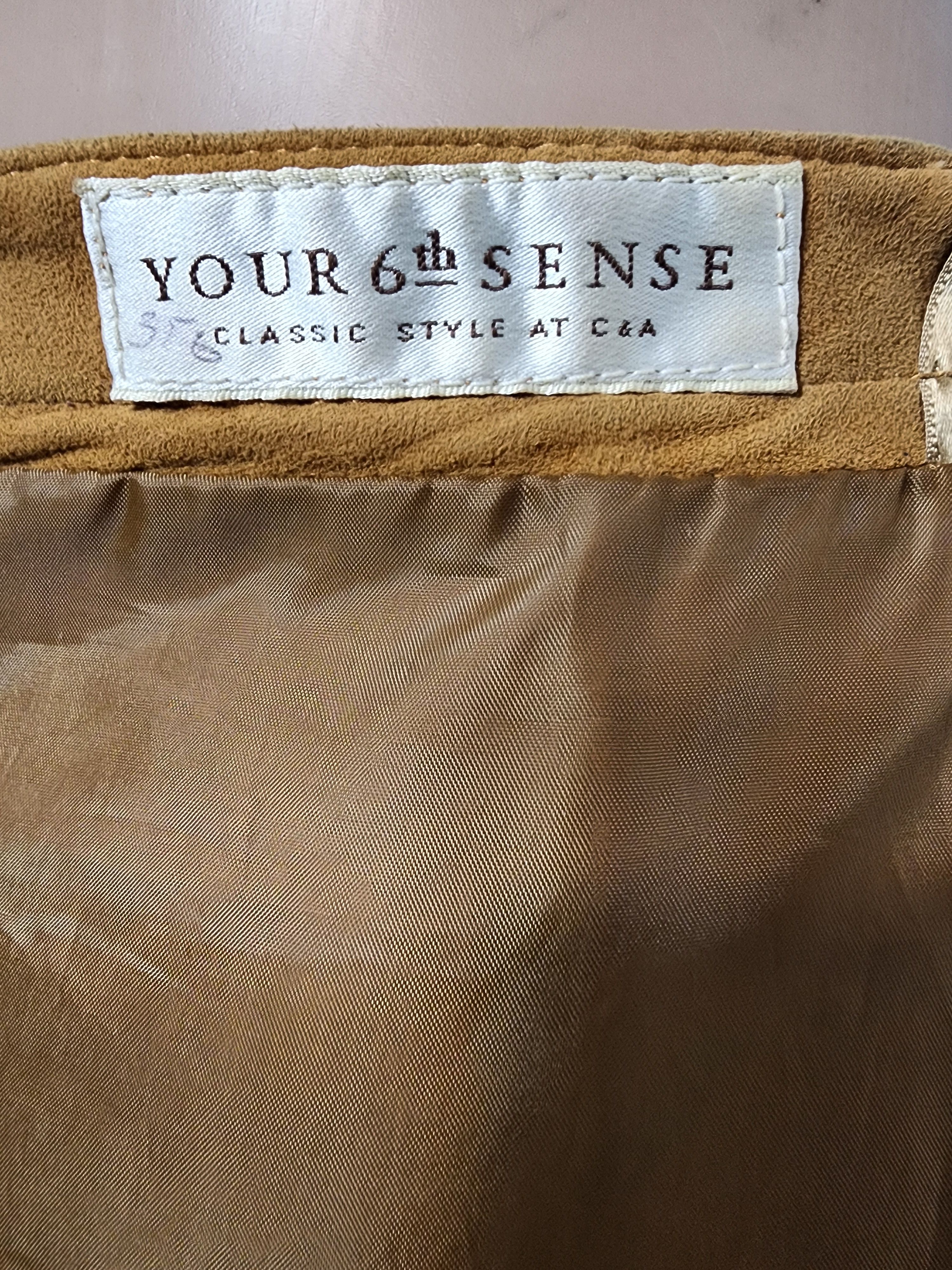 Other Brown Suede Leather Skirt, Plastic Zipper Fasteners Size 28" / US 6 / IT 42 - 8 Thumbnail