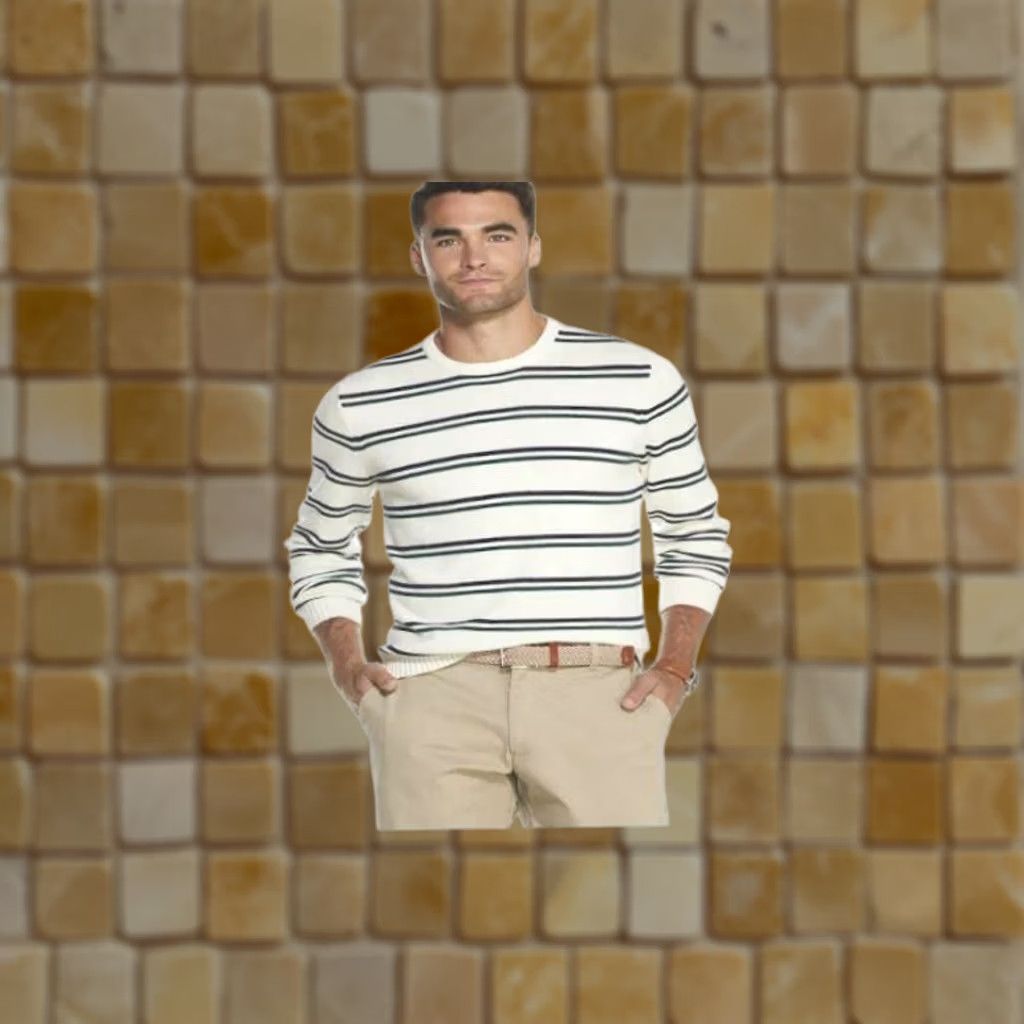 Izod VINTAGE IZOD PREMIUM ESSENTIALS CREWNECK CREAM STRIPED SWEATER XL Size US XL / EU 56 / 4 - 1 Preview