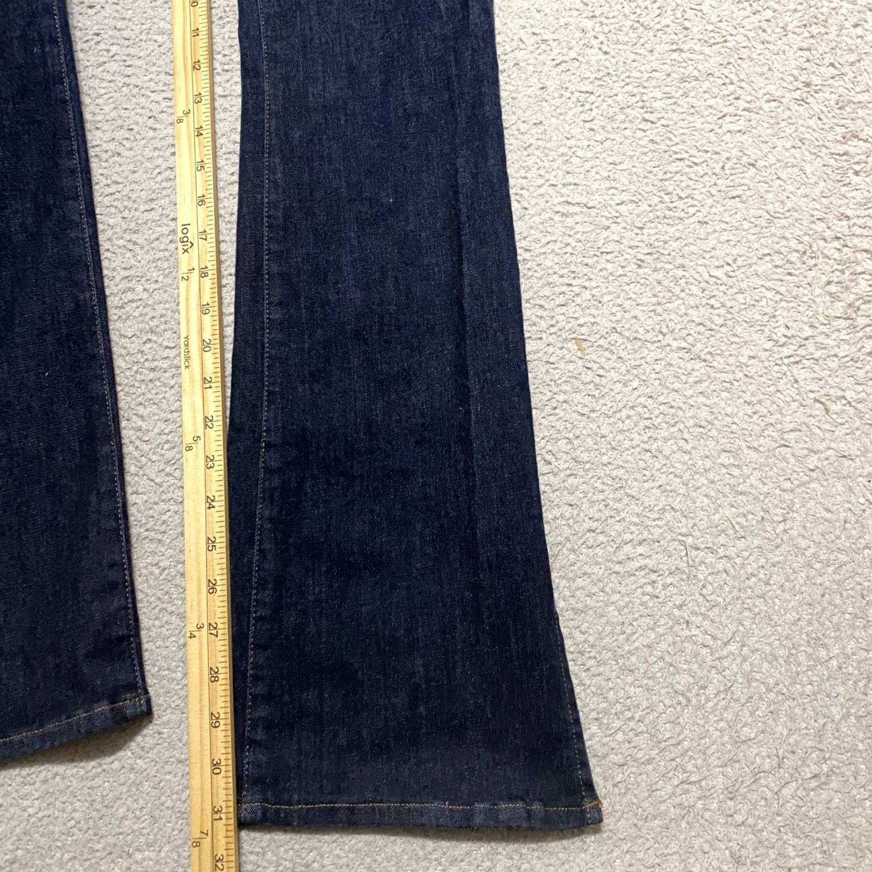 Madewell Madewell Jeans Blue Denim Dark Wash Flared High Rise Pull On 27 Regular Women 5-Pocket Shirt? Size 27" / US 4 / IT 40 - 6 Thumbnail
