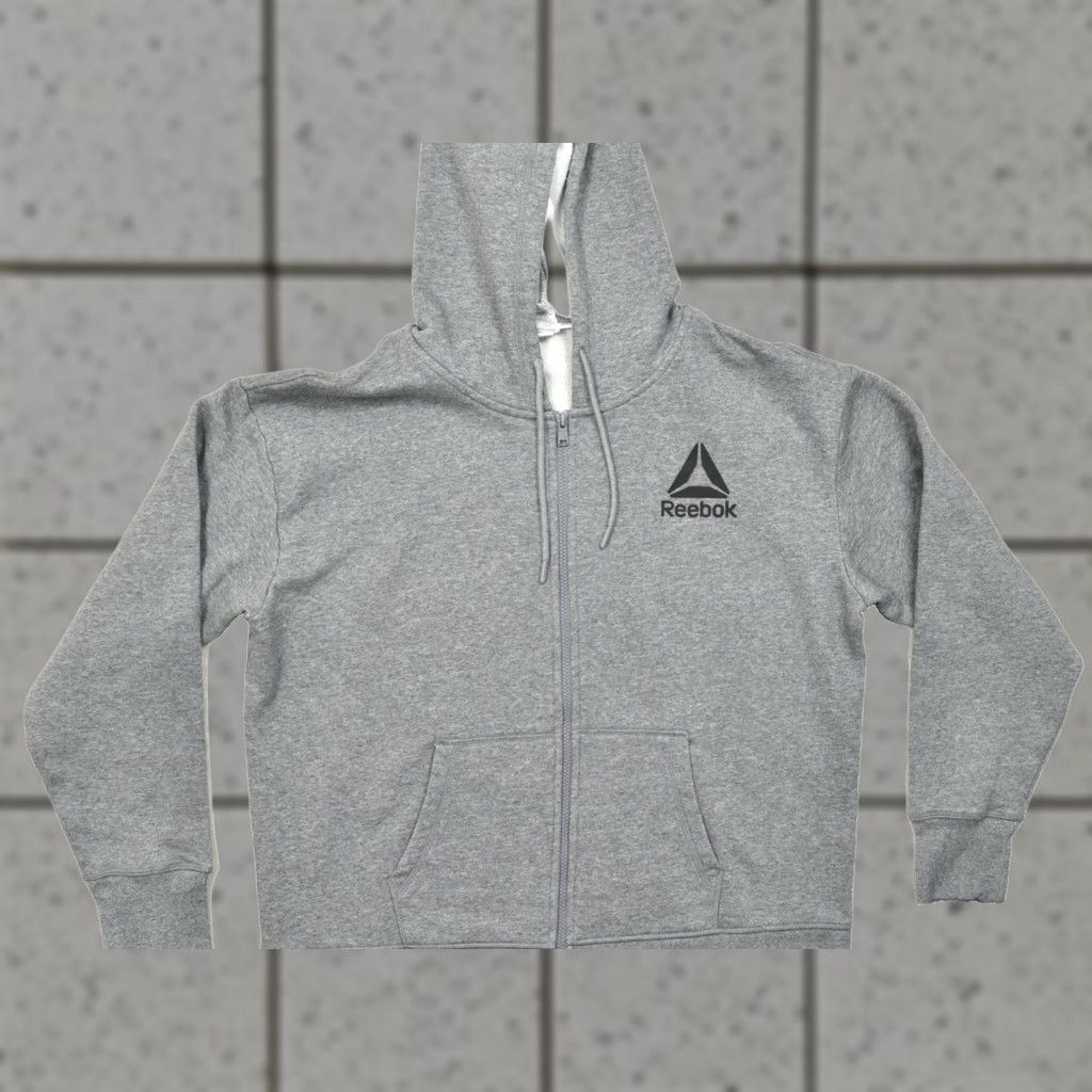 Reebok VINTAGE? No. Reebok Men's 2XL Gray Full Zip Fleece Hoodie Jacket Logo Sweatshirt Size US XXL / EU 58 / 5 - 1 Thumbnail