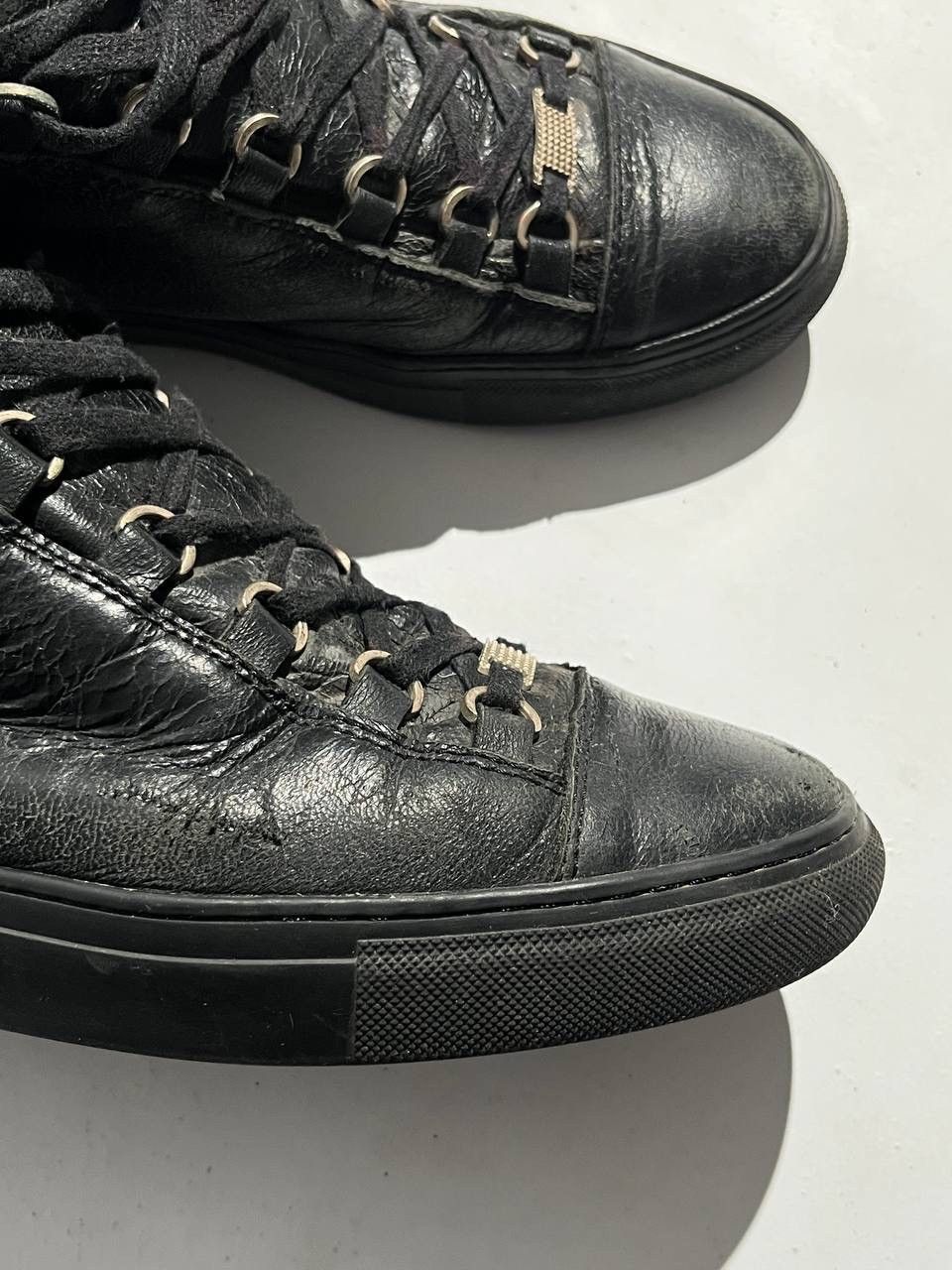 Balenciaga Balenciaga Arena Black Cracked Leather Hightop Size US 8 / EU 41 - 6 Thumbnail