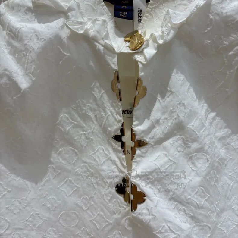 Louis Vuitton Louis Vuitton White logo jacquard full-print cotton lace s Size XXS / US 00 / IT 34 - 6 Thumbnail