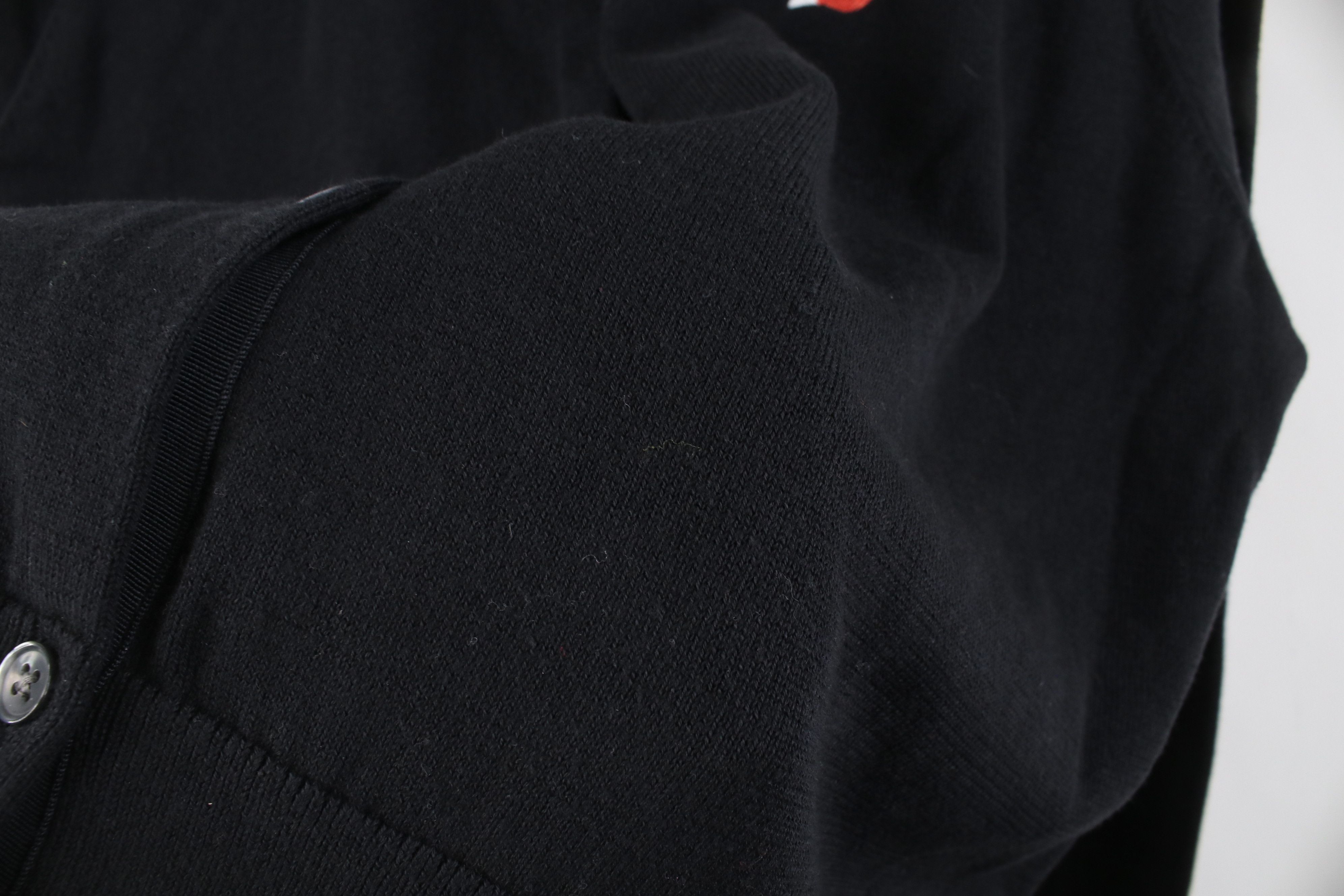 Lands' End Y2K Lands End Supima Cotton Knit Fox Cardigan Sweater Black Size L / US 10 / IT 46 - 5 Thumbnail