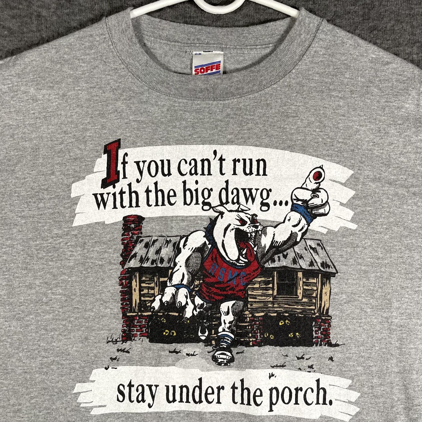 Soffe VTG Soffe Shirt Mens XL Gray USMC Bulldog Big Dawg Quote Graphic Tee Made USA Size US XL / EU 56 / 4 - 2 Thumbnail