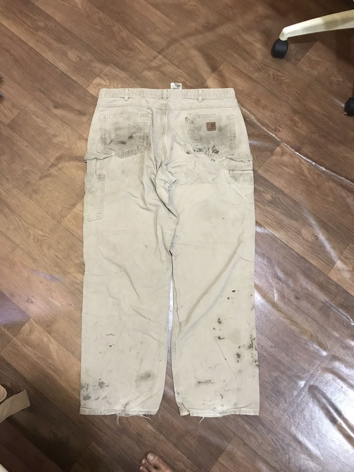 Carhartt × Vintage Carhartt Carpenter Pants Distressed Faded Brown 38x32 Size US 38 / EU 54 - 1 Thumbnail