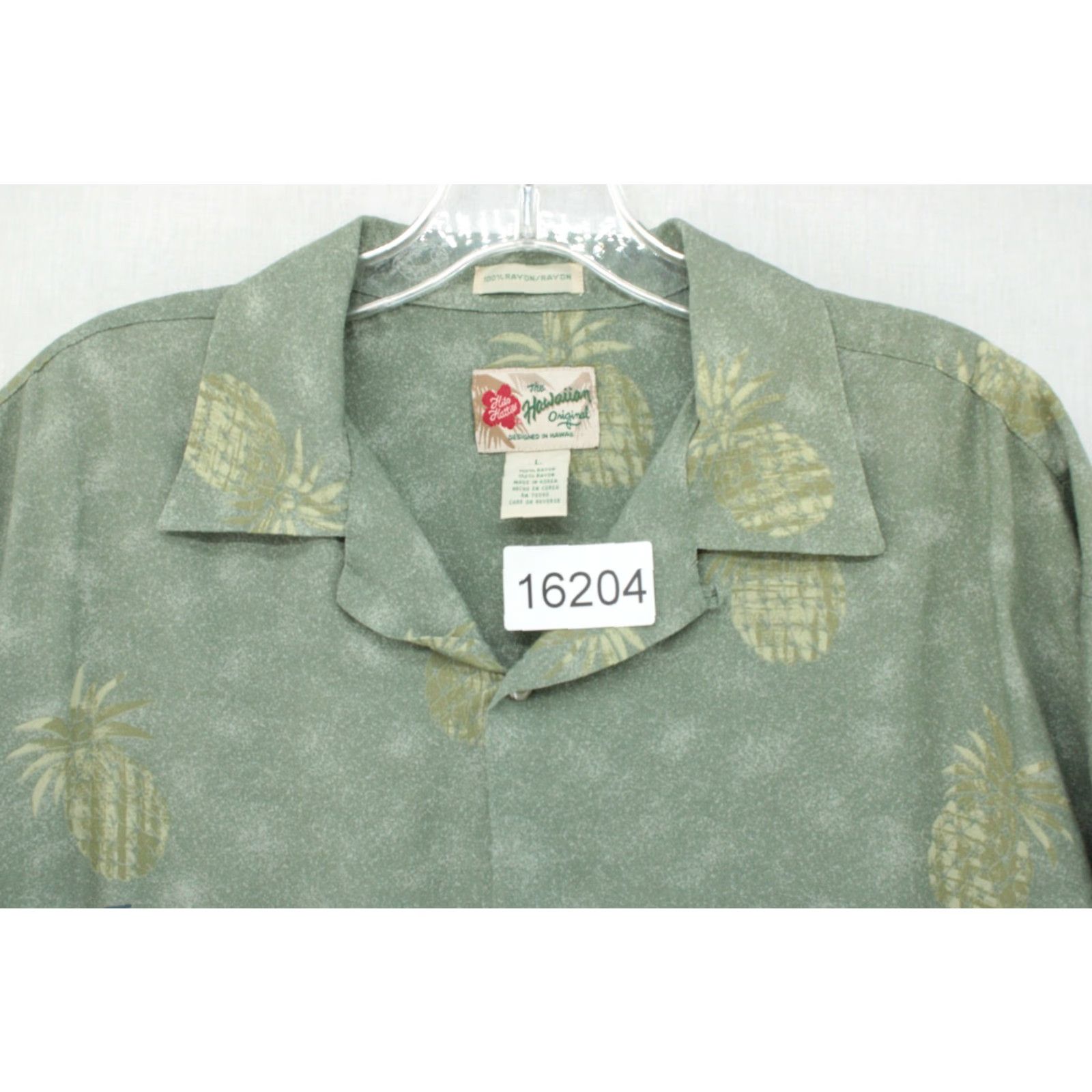 Hilo Hattie VINTAGE Hilo Hattie Shirt Men's Large Green Hawaiian Vacation Pineapple Short Sleeve Shirt Size US L / EU 52-54 / 3 - 7 Thumbnail