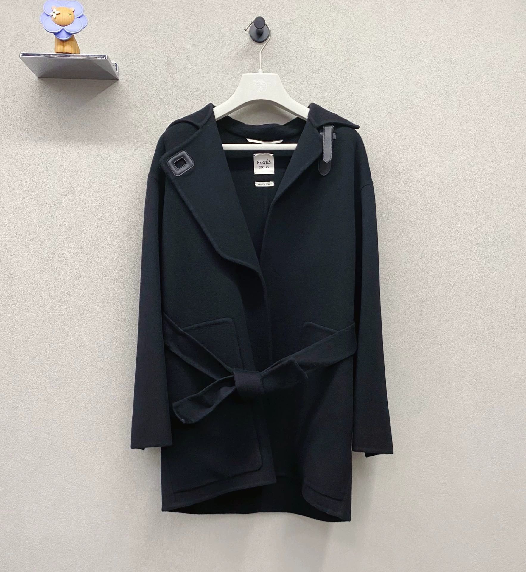 Hermes Hermès Black Cashmere Tie Coat Size US XS / EU 42 / 0 - 1 Thumbnail