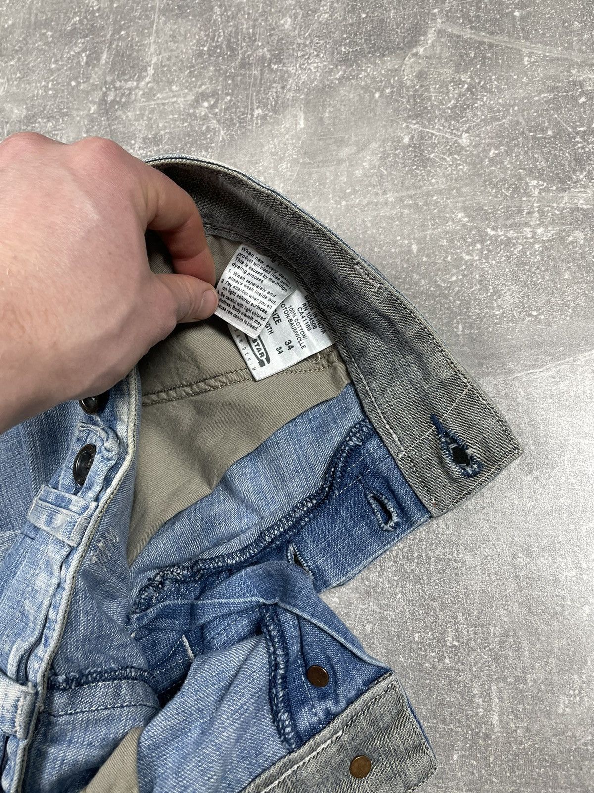 G-Star × Japanese Brand G-Star Raw Washed Blue Vintage Faded Denim Jeans Size US 34 / EU 50 - 7 Thumbnail
