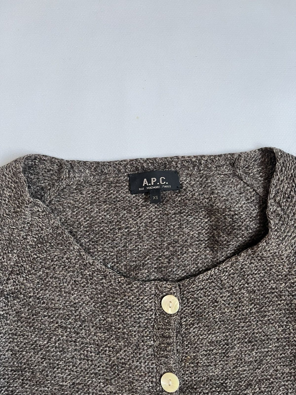 A.P.C. A.P.C. Rue Madame Paris Brown Cable Knit Wool Cardigan Size S / US 4 / IT 40 - 2 Thumbnail