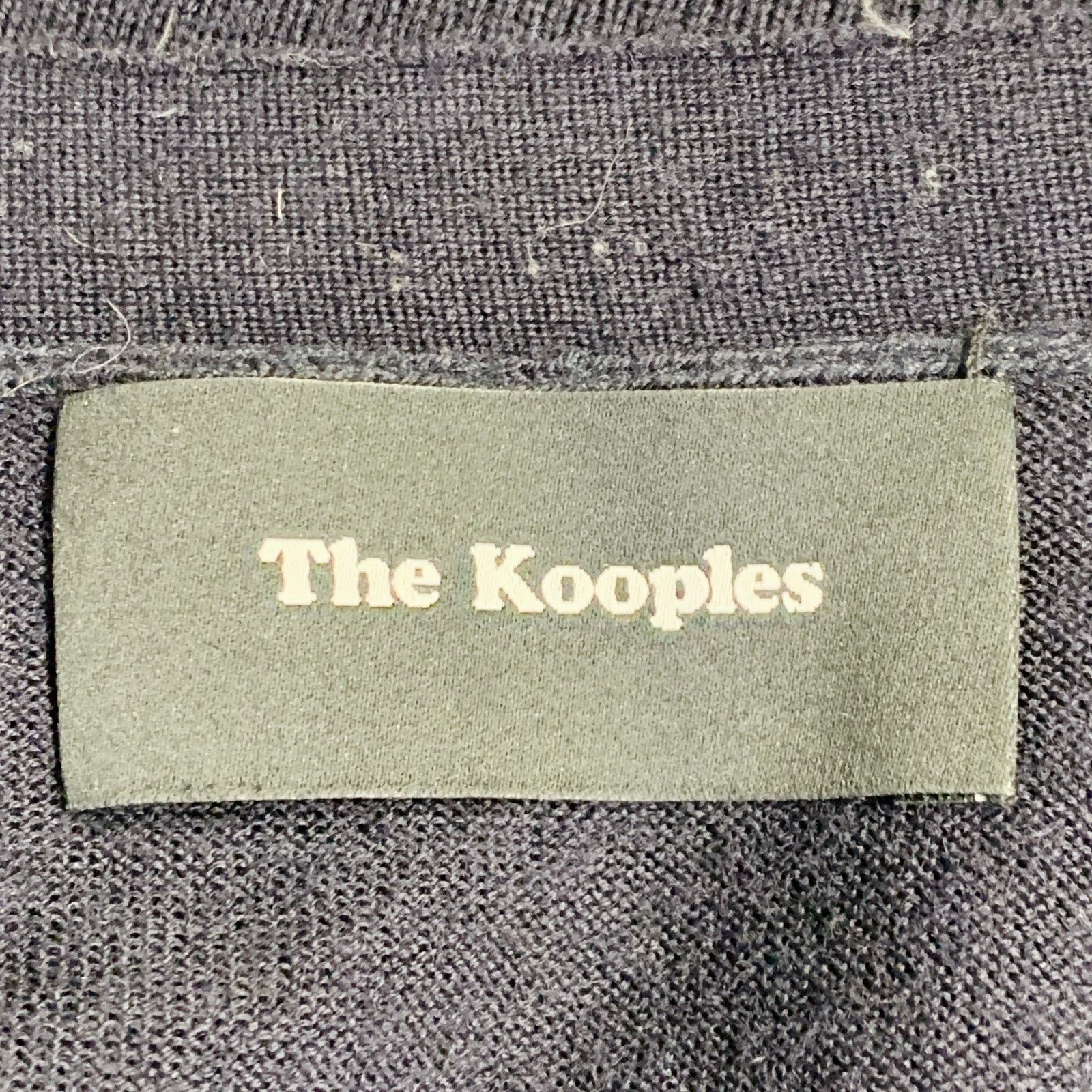 The Kooples Size M Navy Black Merino Wool Skull Buttons V-Neck Cardigan Size M / US 6-8 / IT 42-44 - 7 Thumbnail