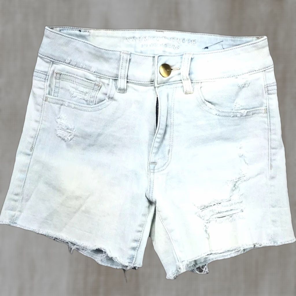 American Eagle Outfitters American Eagle Shorts Women 2 Hi Rise Cut Off Shortie Jean Super Stretch Ladies Size 26" / US 2 / IT 38 - 1 Thumbnail
