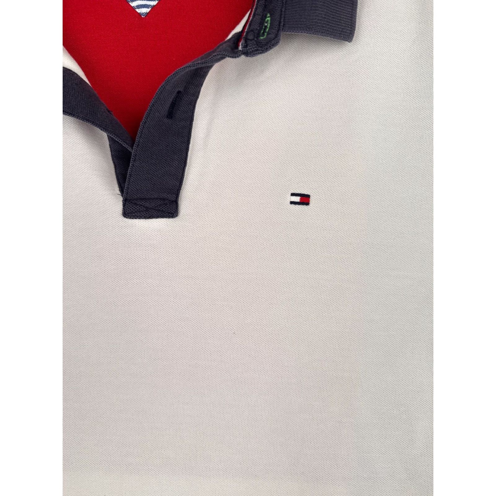 Tommy Hilfiger Tommy Hilfiger Polo Shirt Men L White Colorblock Polo Shirt Slim Fit Casual Polo Shirt Mens Colorblock 40 in Chest Size US L / EU 52-54 / 3 - 6 Thumbnail