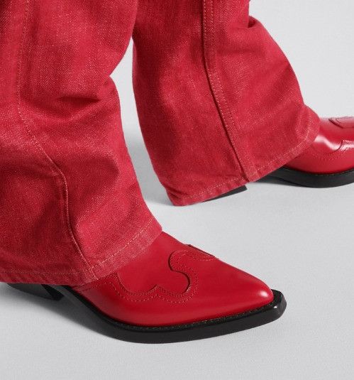 Dior o1w1db11125 KCI964 West Heeled Ankle Boots in Red Size US 9 / IT 39 - 6 Thumbnail