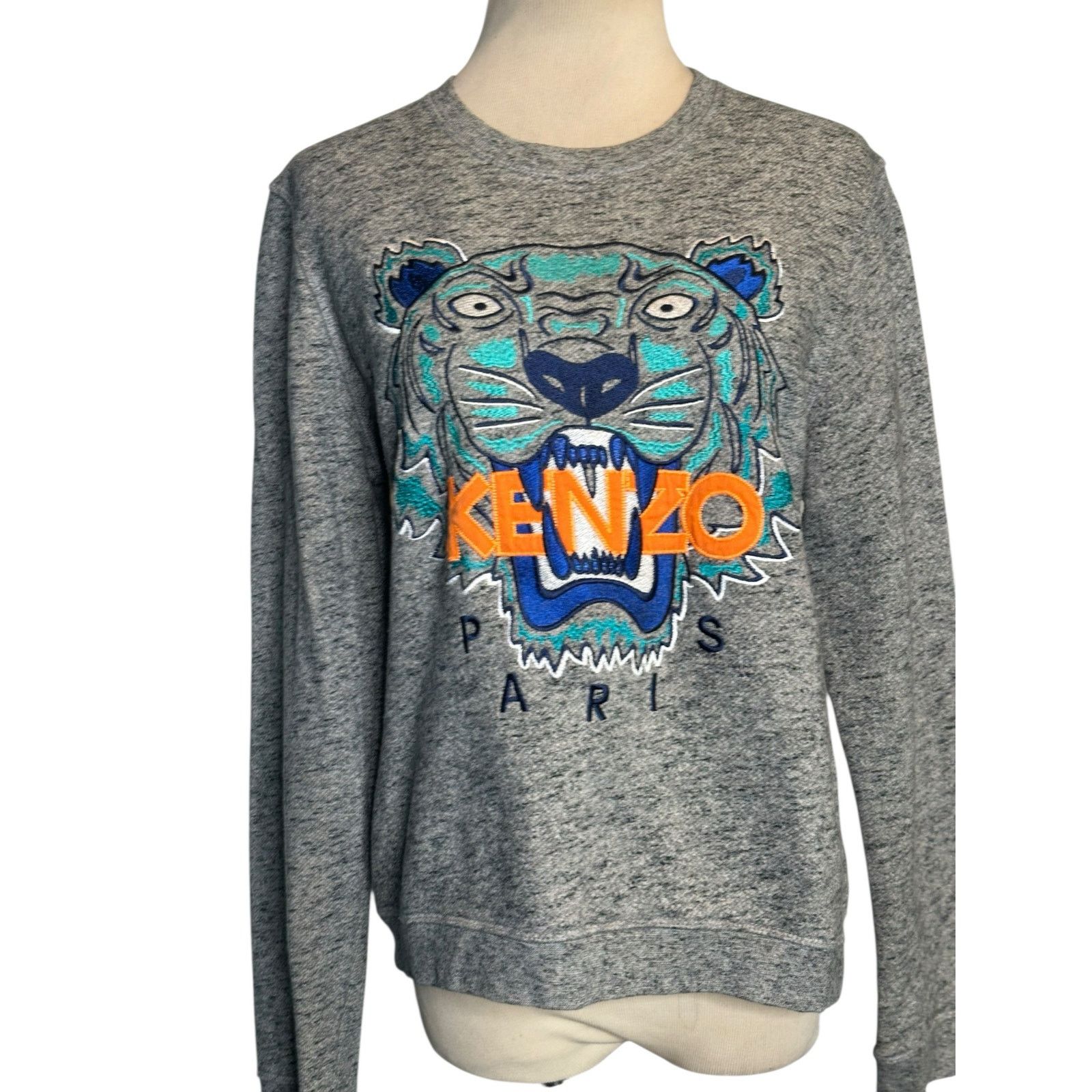 Kenzo KENZO Blue Tiger Logo Embroidery Sweatshirt Size Large Size L / US 10 / IT 46 - 17 Thumbnail
