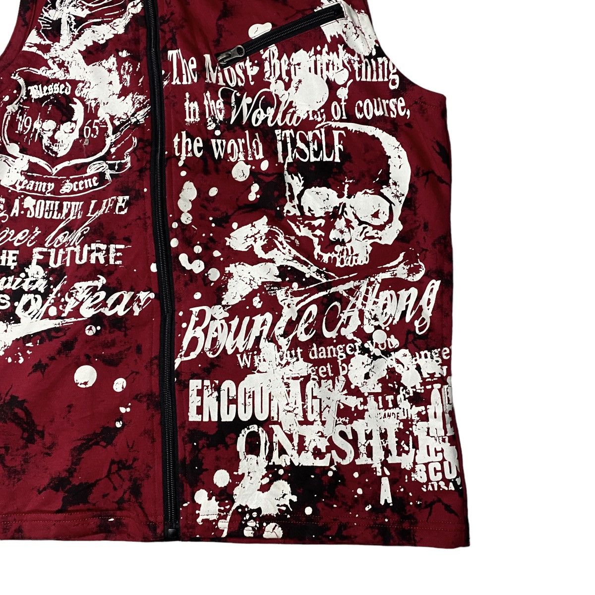 If Six Was Nine × Japanese Brand × Le Grande Bleu (L.G.B.) 2000's Beaumere Skull Zip Tanktop Hoodie Size US M / EU 48-50 / 2 - 3 Thumbnail