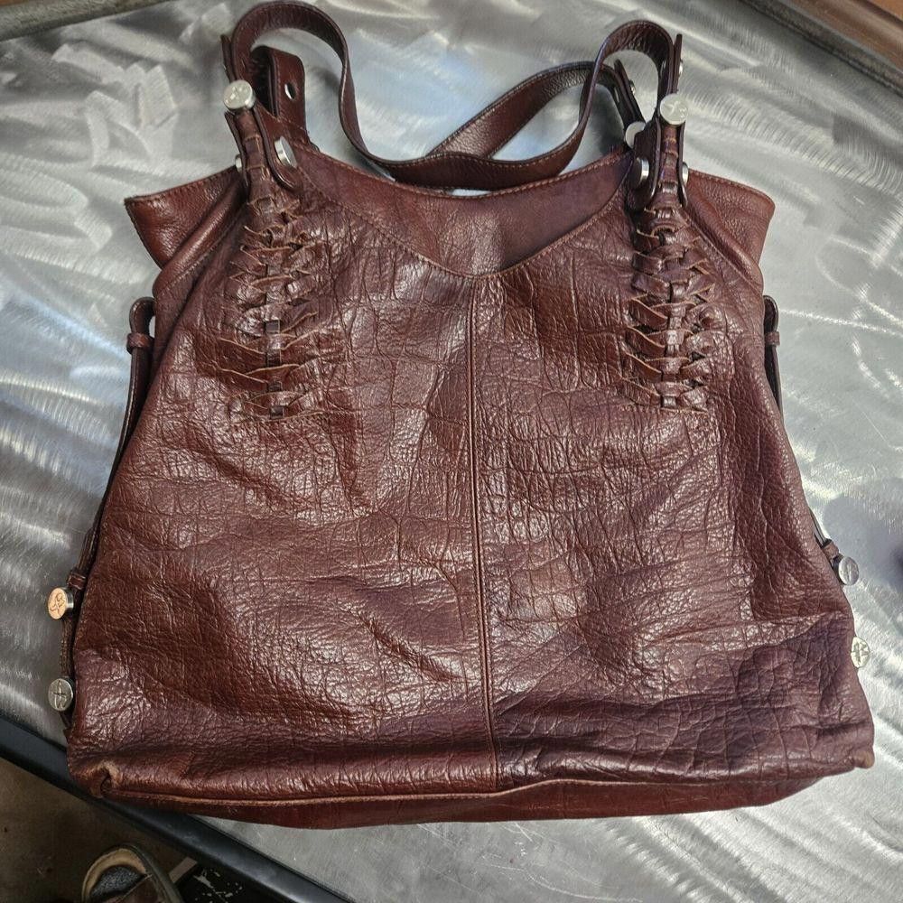 Designer B Makowsky Satchel Handbag Leather Double strap Purse C1 Size ONE SIZE - 5 Thumbnail