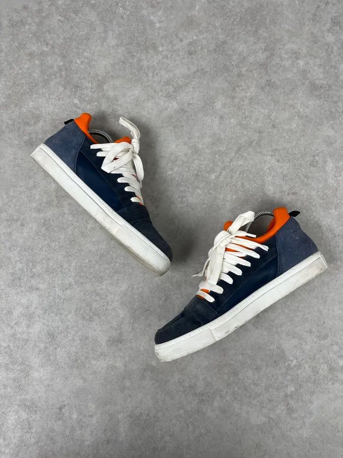 Kris Van Assche Kris Van Assche Megalaced Navy Blue Leather Sneakers Size US 8 / EU 41 - 5 Thumbnail